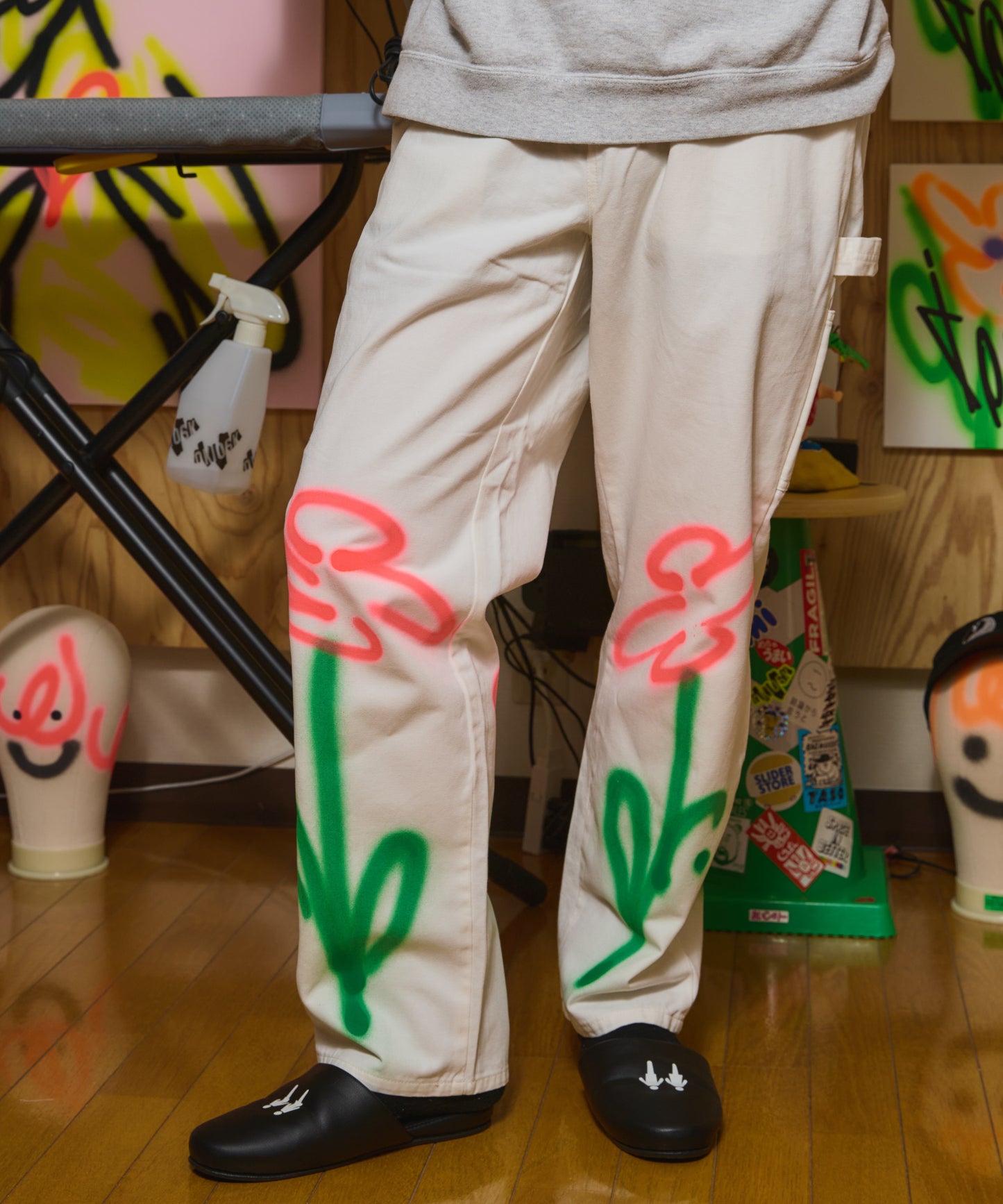 x OKI KENICHI hand spray painter / Cotton twill