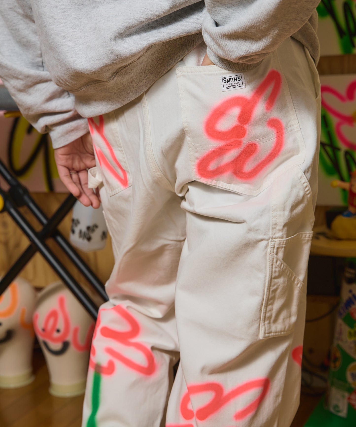 x OKI KENICHI hand spray painter / Cotton twill