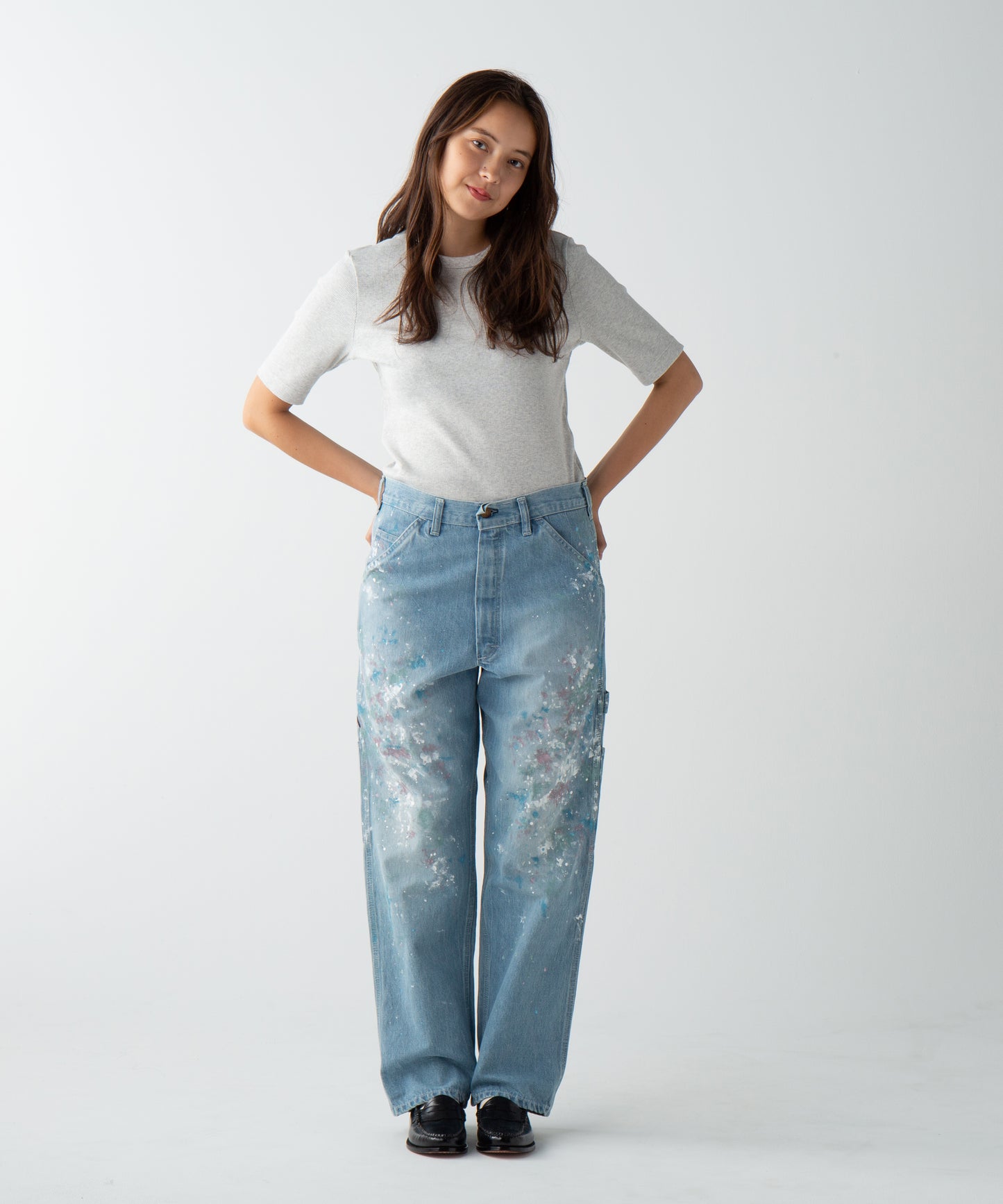 CHARIE PANTS THE ORIGINAL / VINTAGE WASH w PAINT / FADE INDIGO