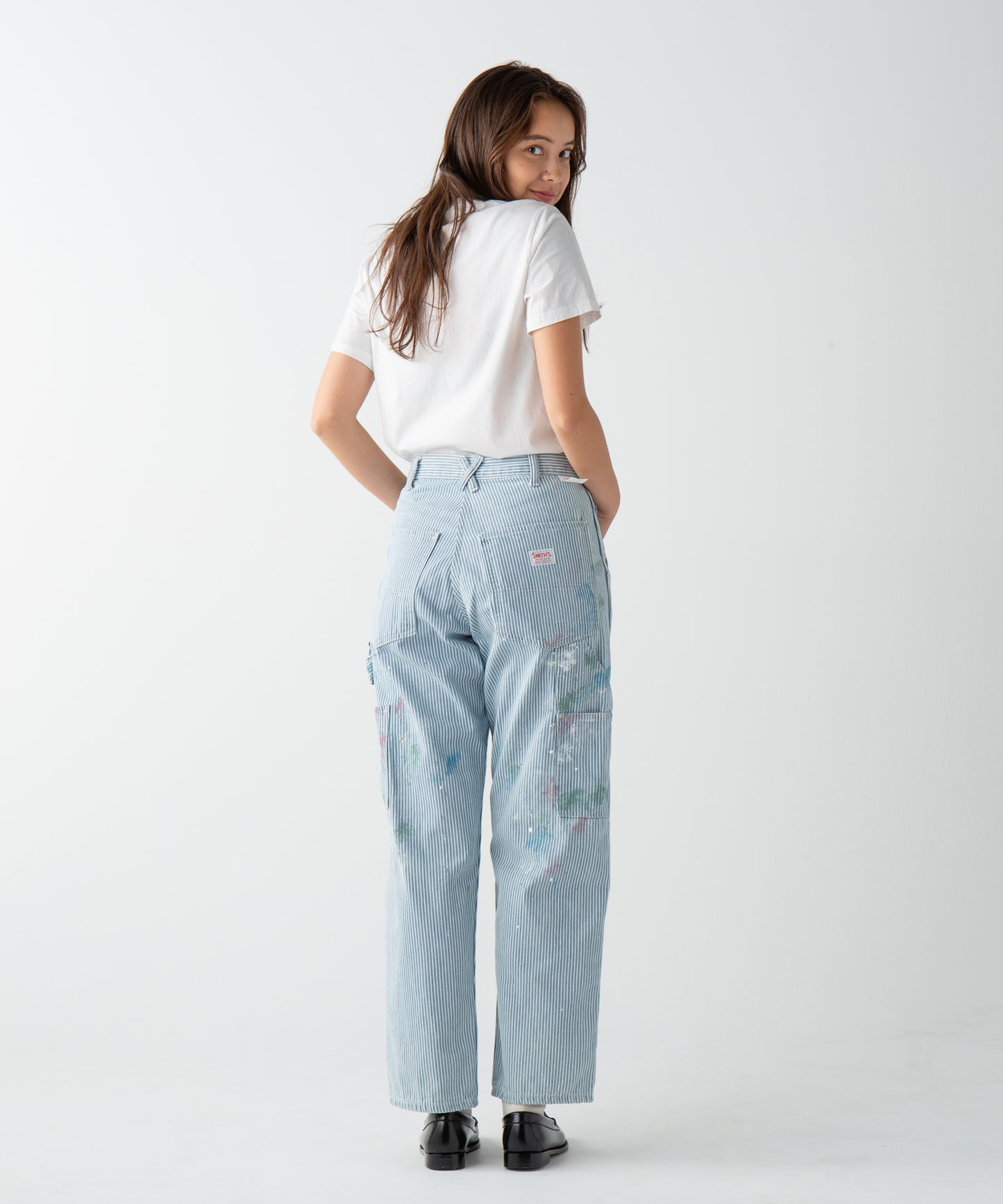 CHARIE PANTS THE ORIGINAL / VINTAGE WASH w PAINT / FADE HICKORY
