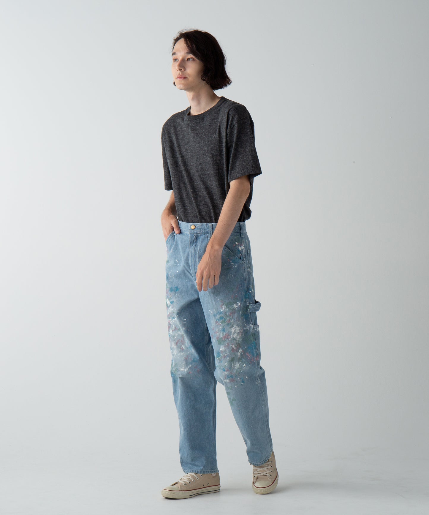 CHARIE PANTS THE ORIGINAL / VINTAGE WASH w PAINT / FADE INDIGO