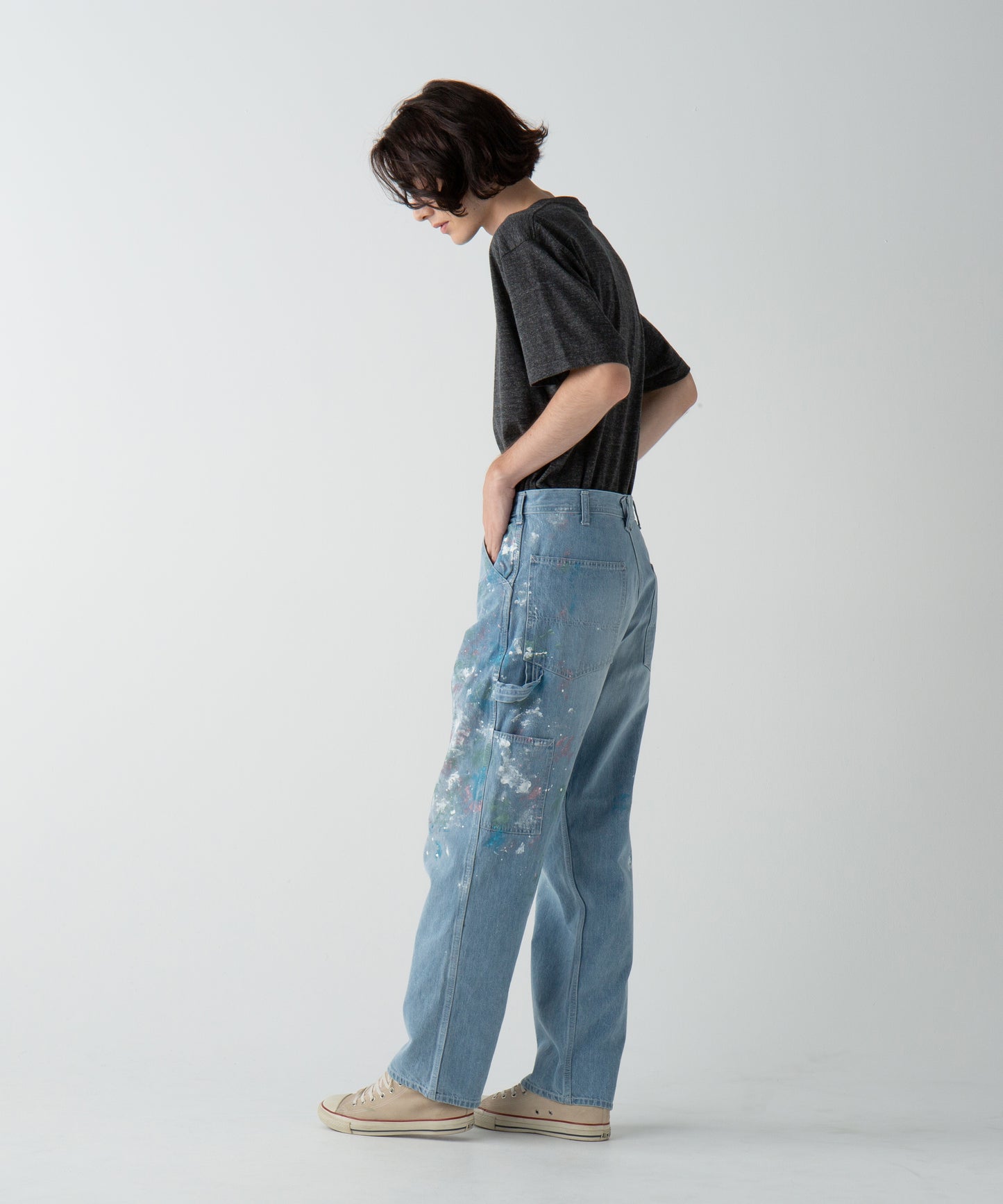 CHARIE PANTS THE ORIGINAL / VINTAGE WASH w PAINT / FADE INDIGO