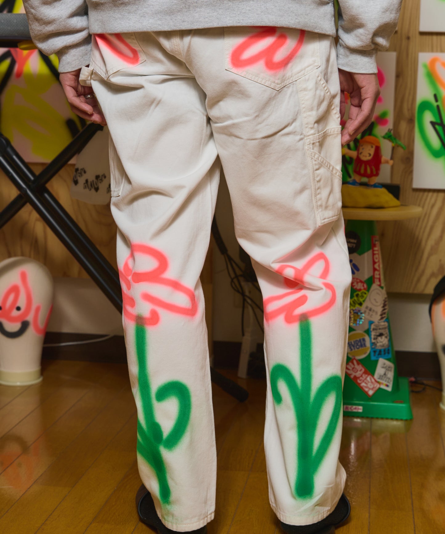 x OKI KENICHI hand spray painter / Cotton twill