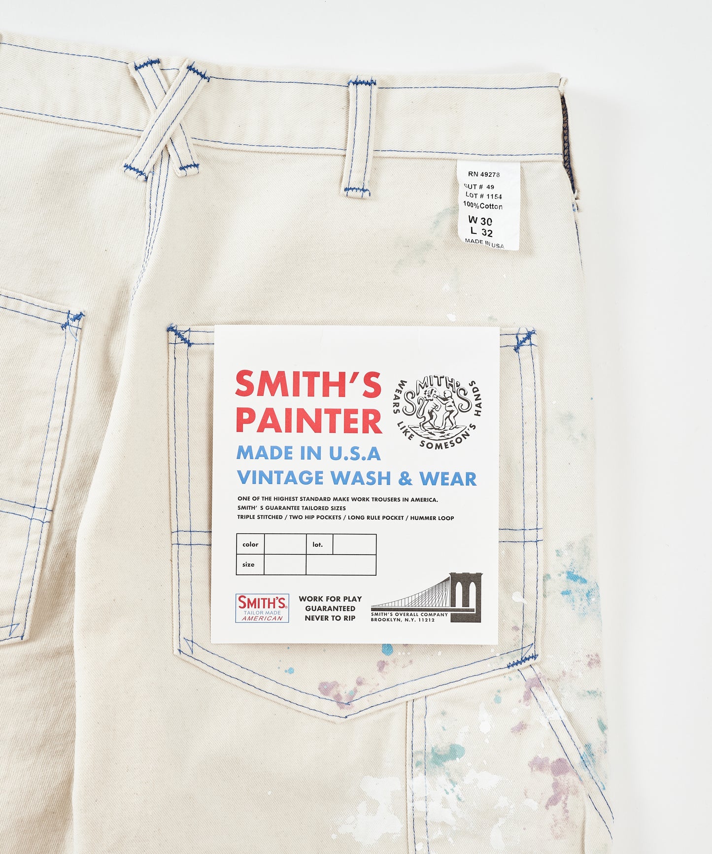CHARIE PANTS THE ORIGINAL / VINTAGE WASH w PAINT / FADE NATURAL
