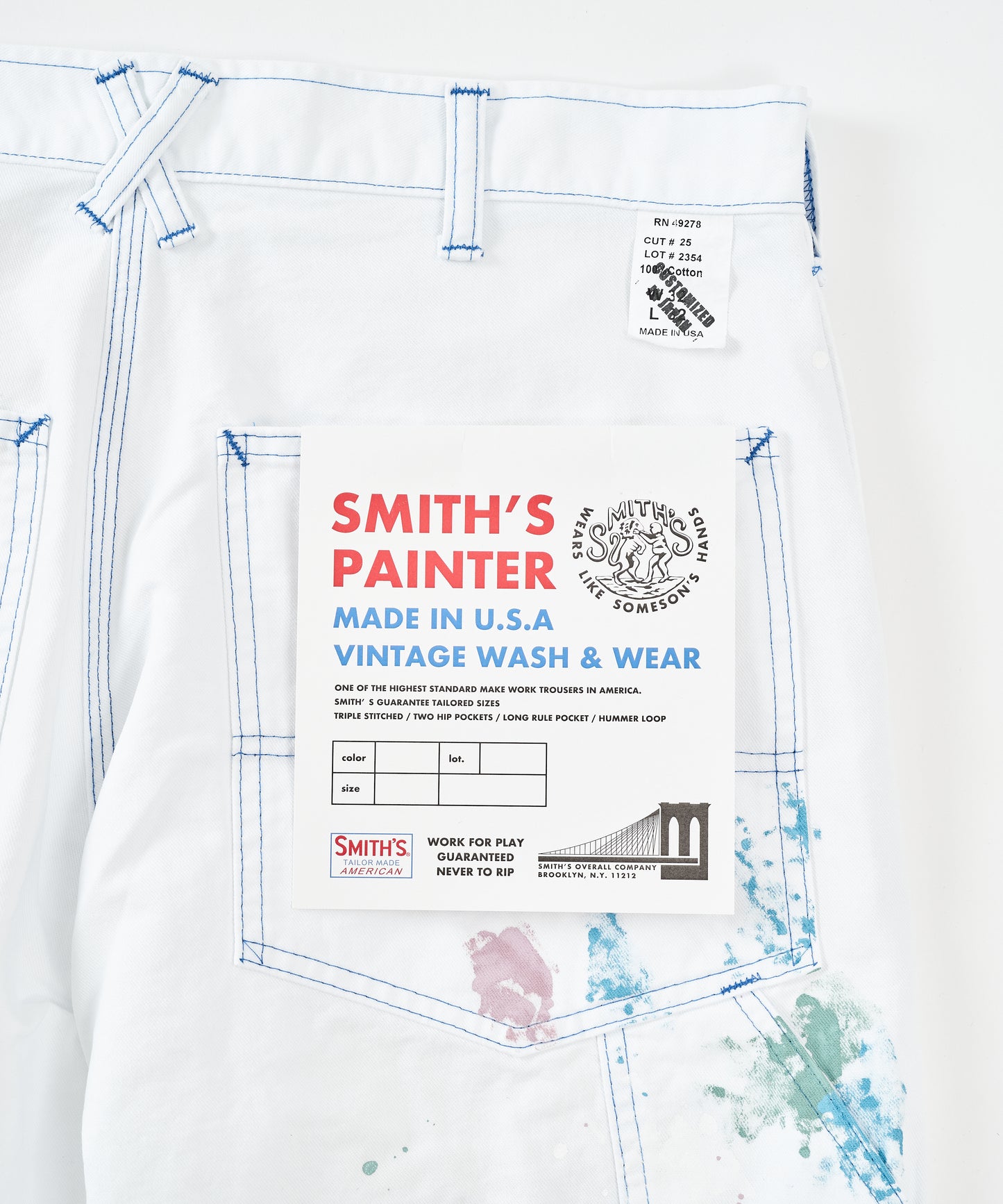 CHARIE PANTS THE ORIGINAL / VINTAGE WASH w PAINT / WHITE PAINT