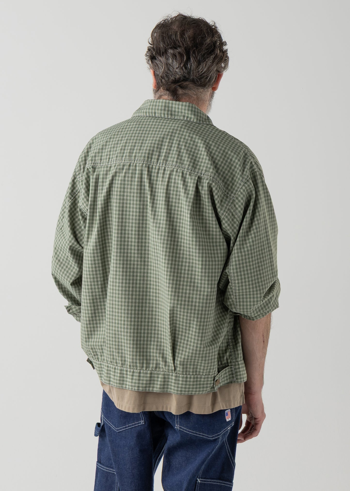 BROOKLYN trucker shirt jac / T/C American plaid [OLIVE]