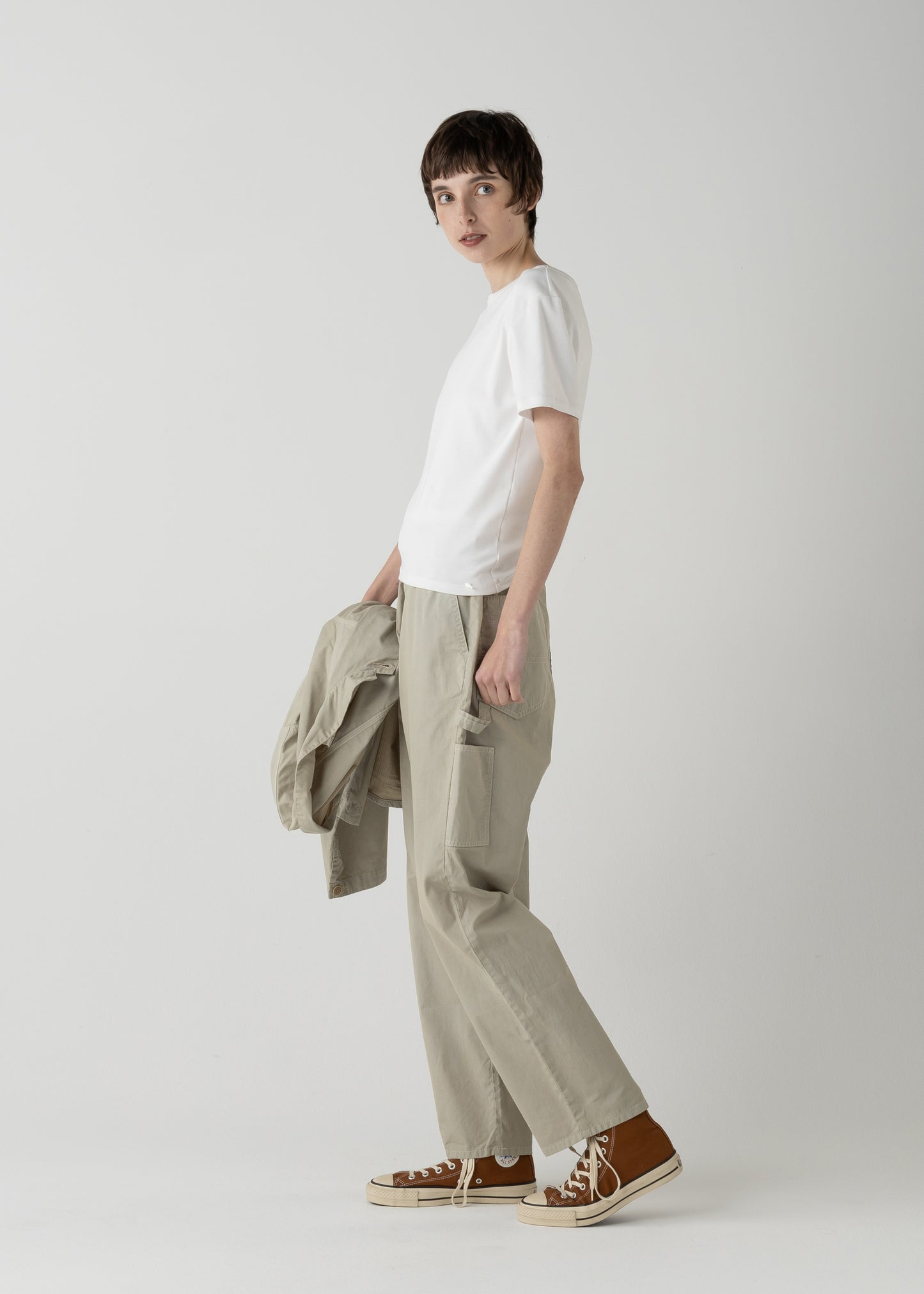 "LES HALLES" painter / cotton cordlane  [KHAKI]