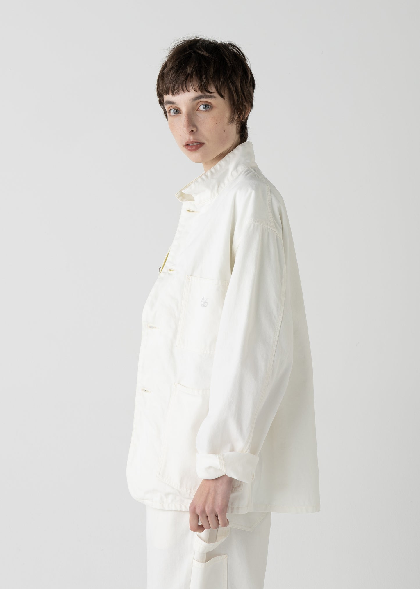 LES HALLES coverall / 10 oz. color denim  [WHITE DENIM]