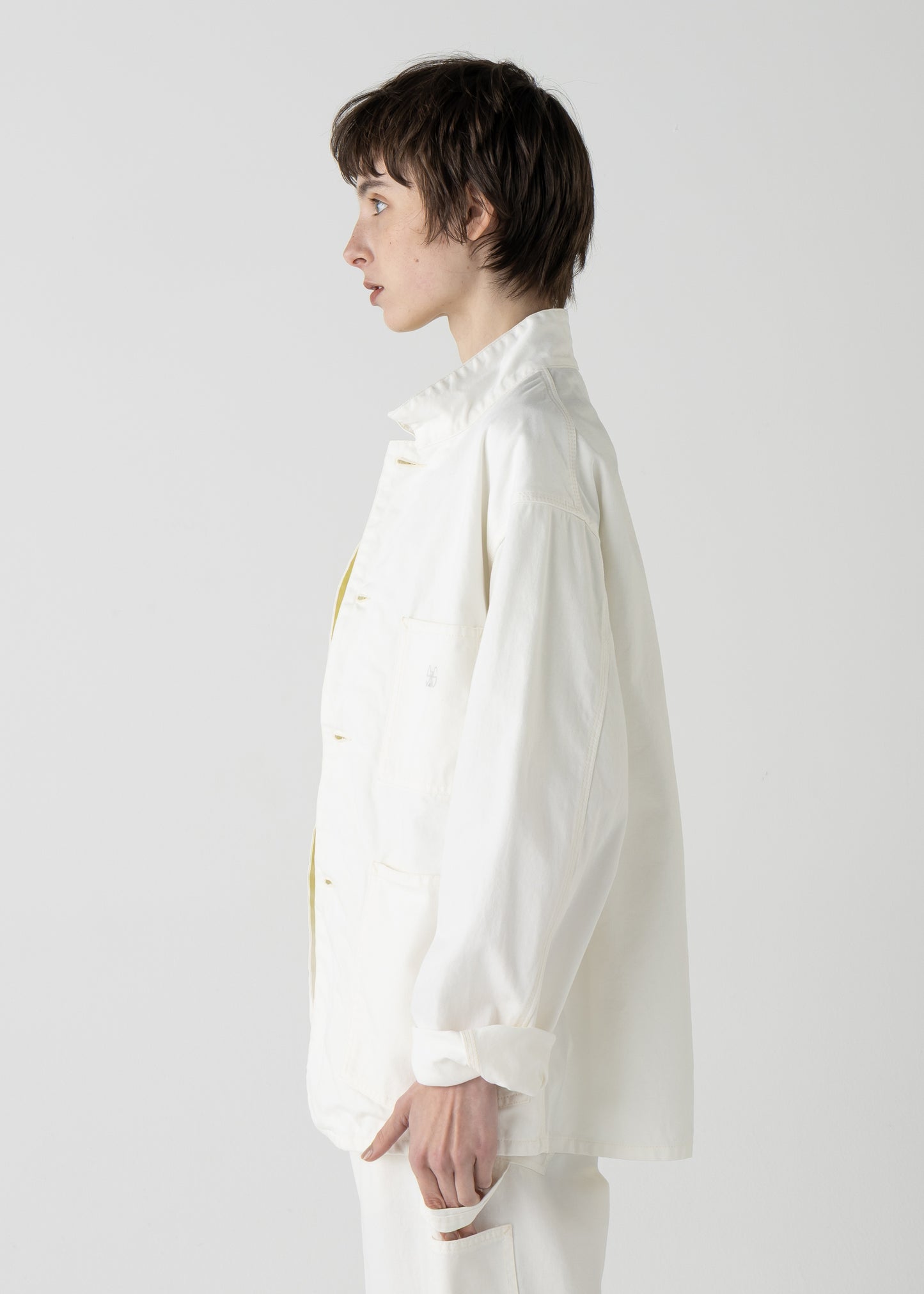 LES HALLES coverall / 10 oz. color denim  [WHITE DENIM]