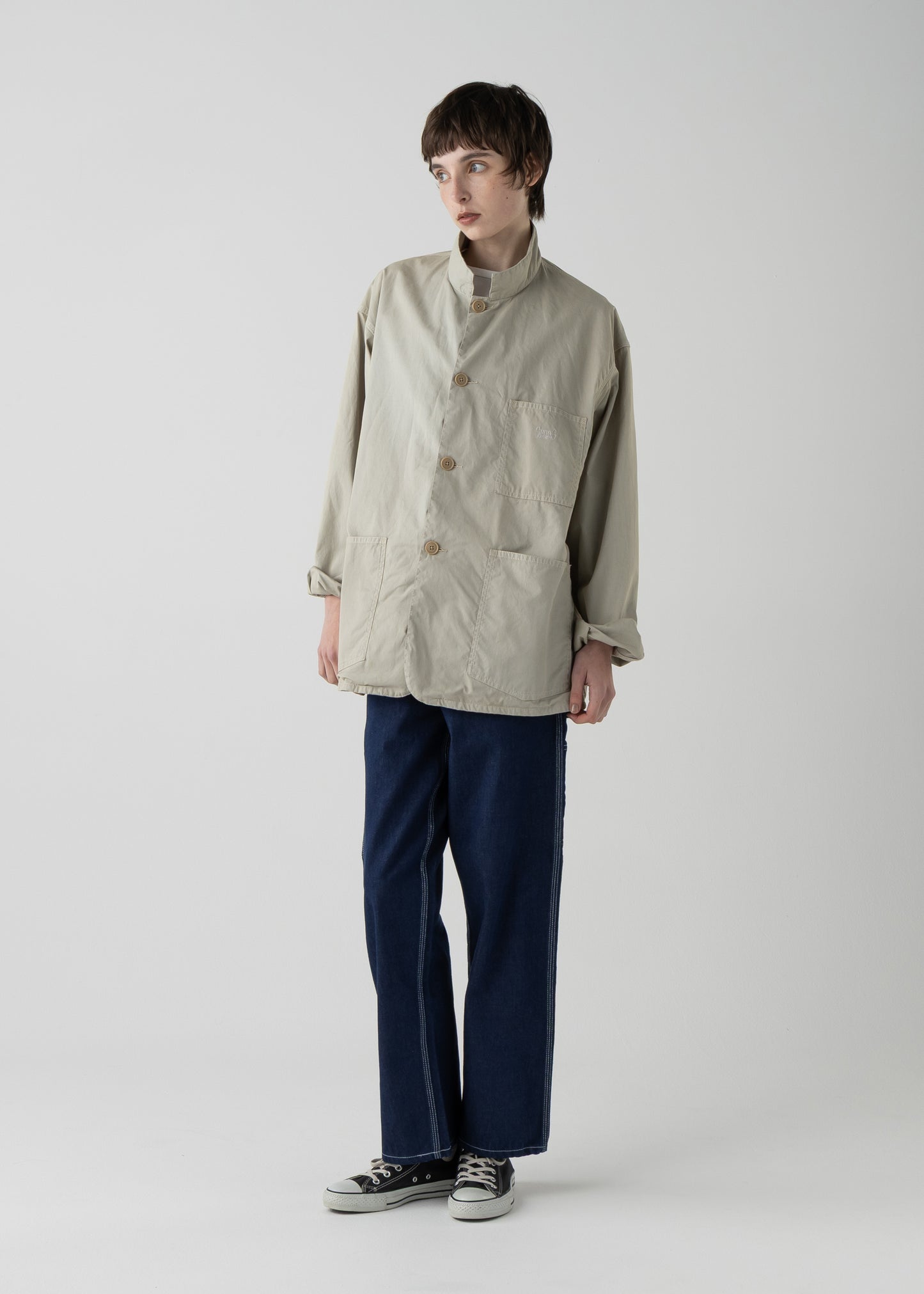 LES HALLES coverall /  cotton cordlane  [KHAKI]