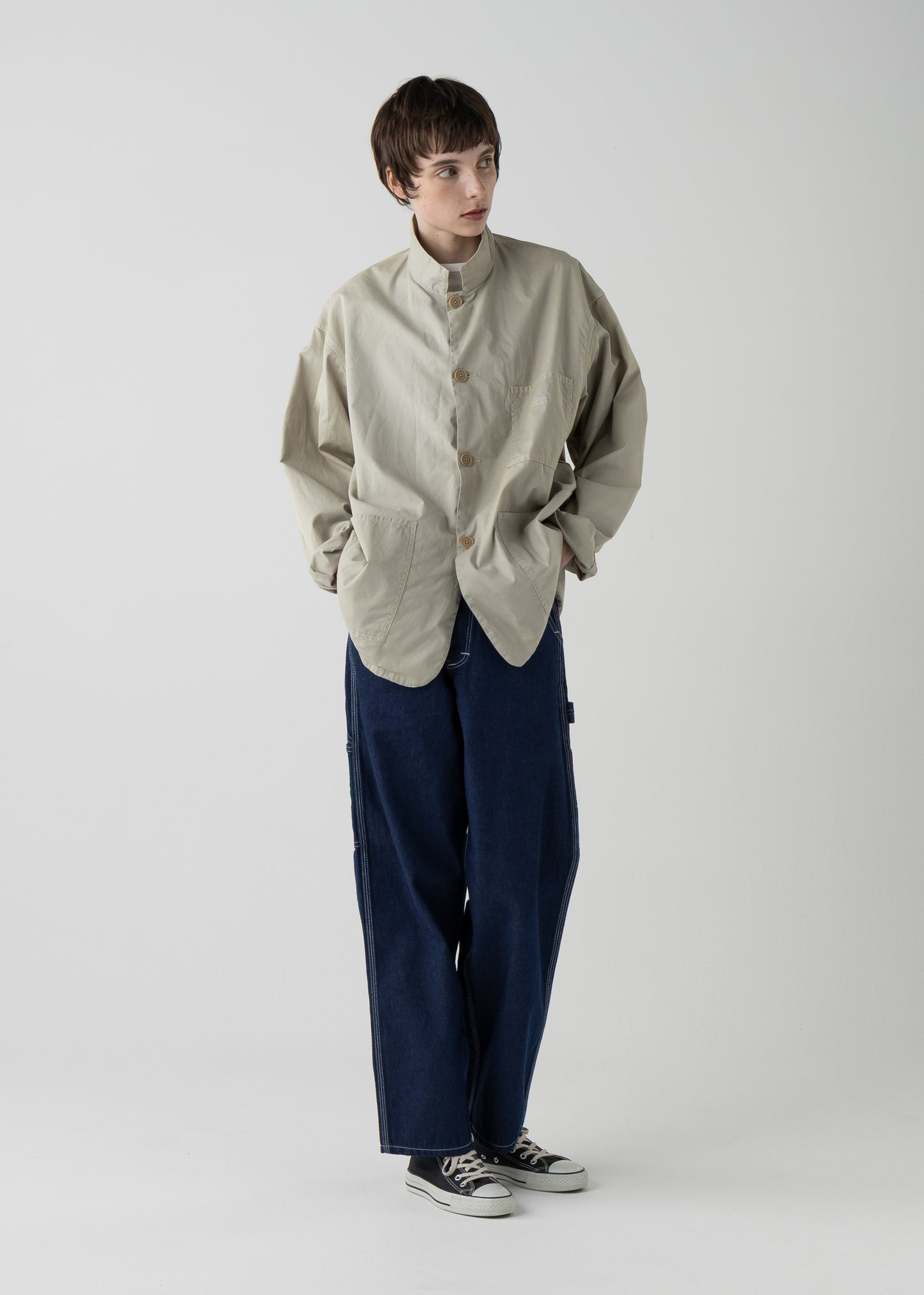 LES HALLES coverall /  cotton cordlane  [KHAKI]