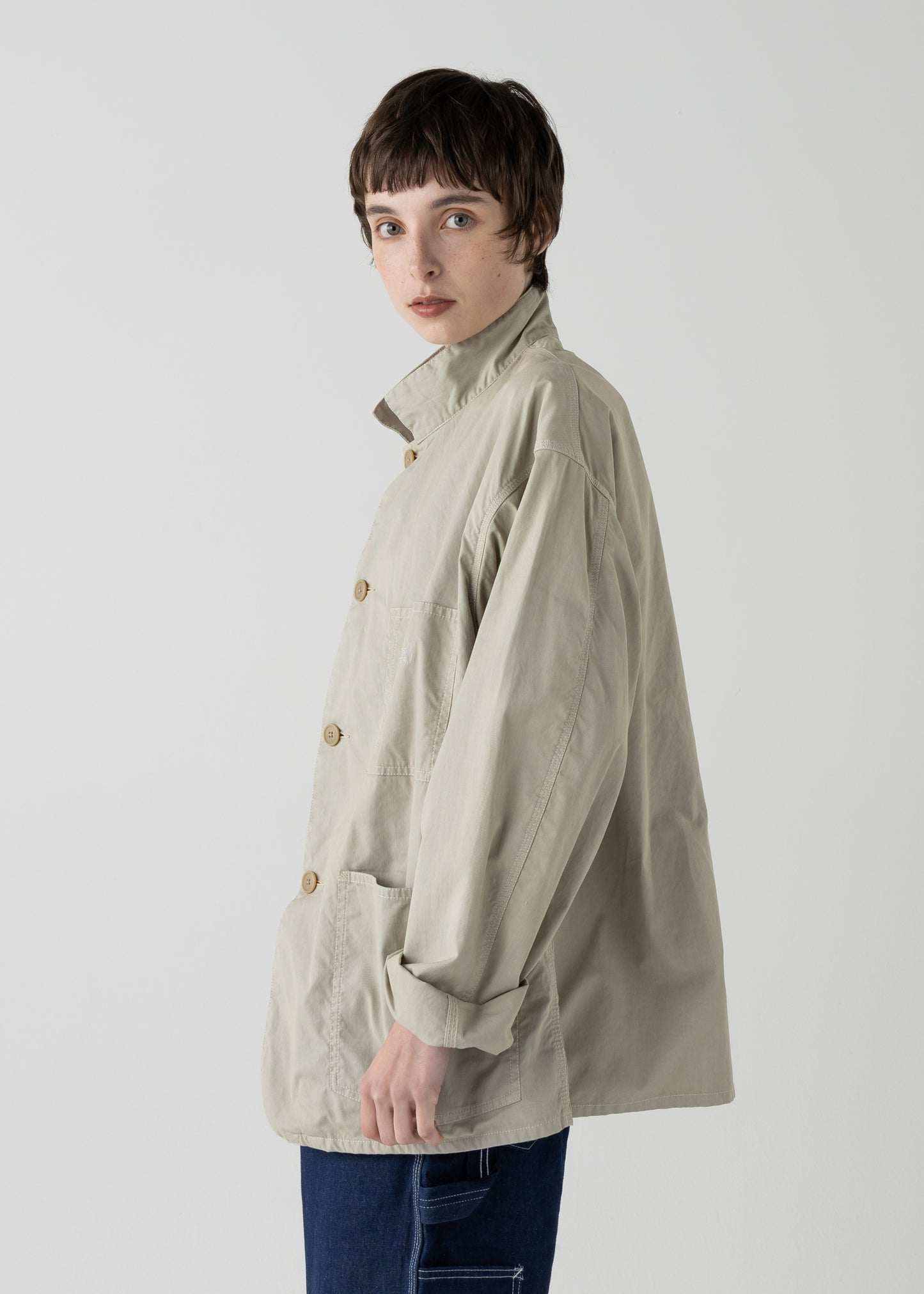 LES HALLES coverall /  cotton cordlane  [KHAKI]