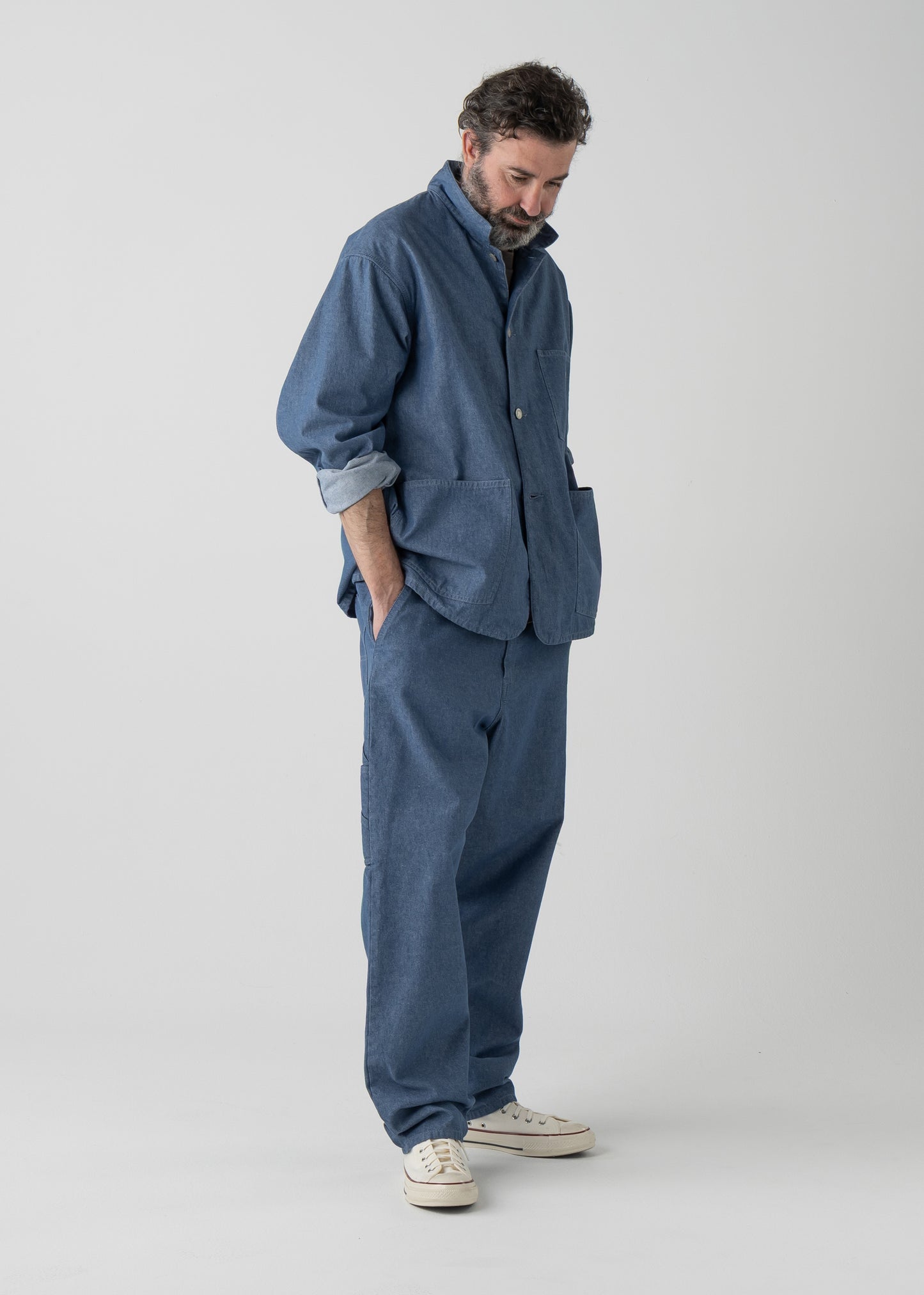 LES HALLES coverall / 10 oz. color denim  [BLUE DENIM]