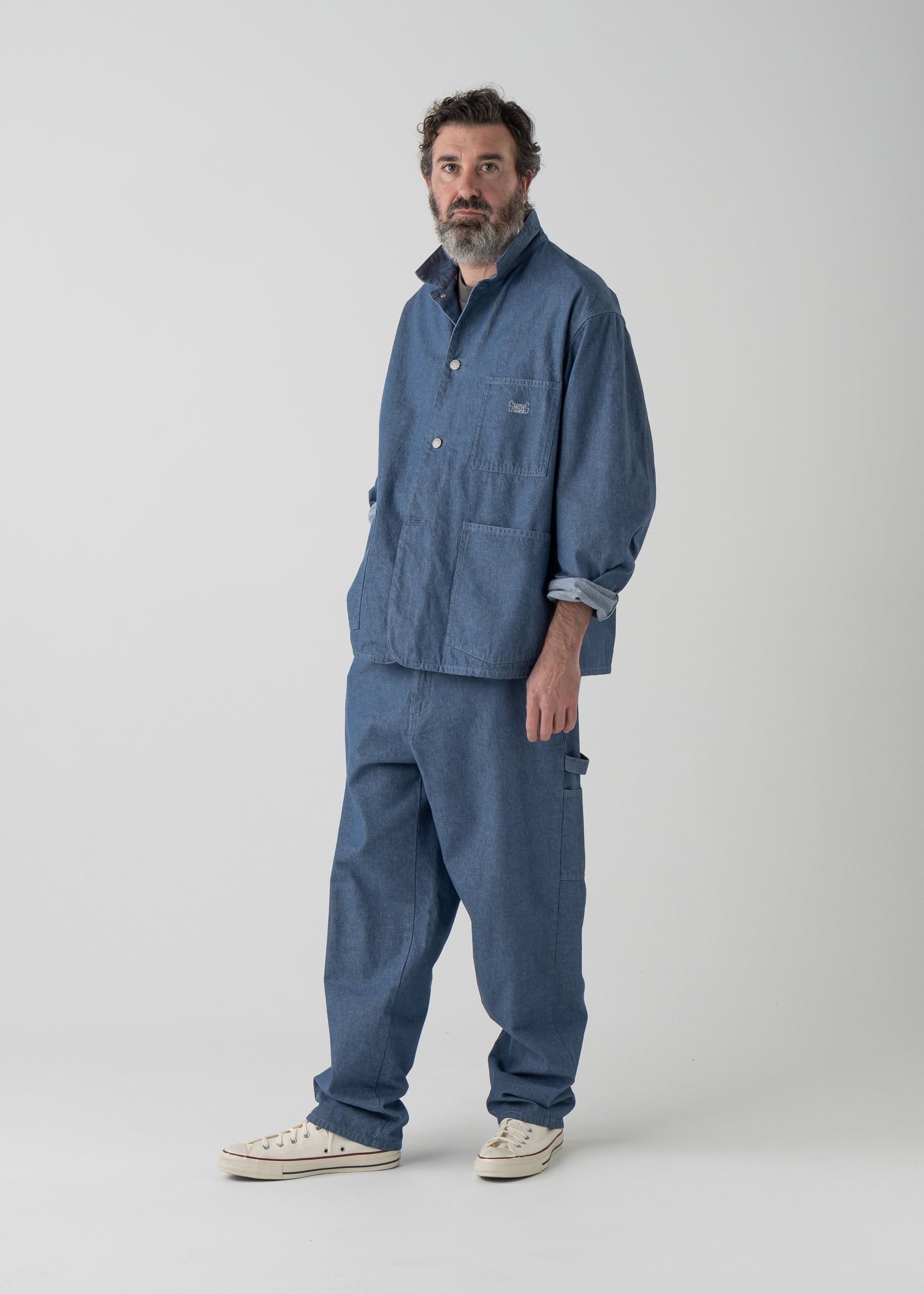 LES HALLES coverall / 10 oz. color denim [BLUE DENIM] – ER smith's