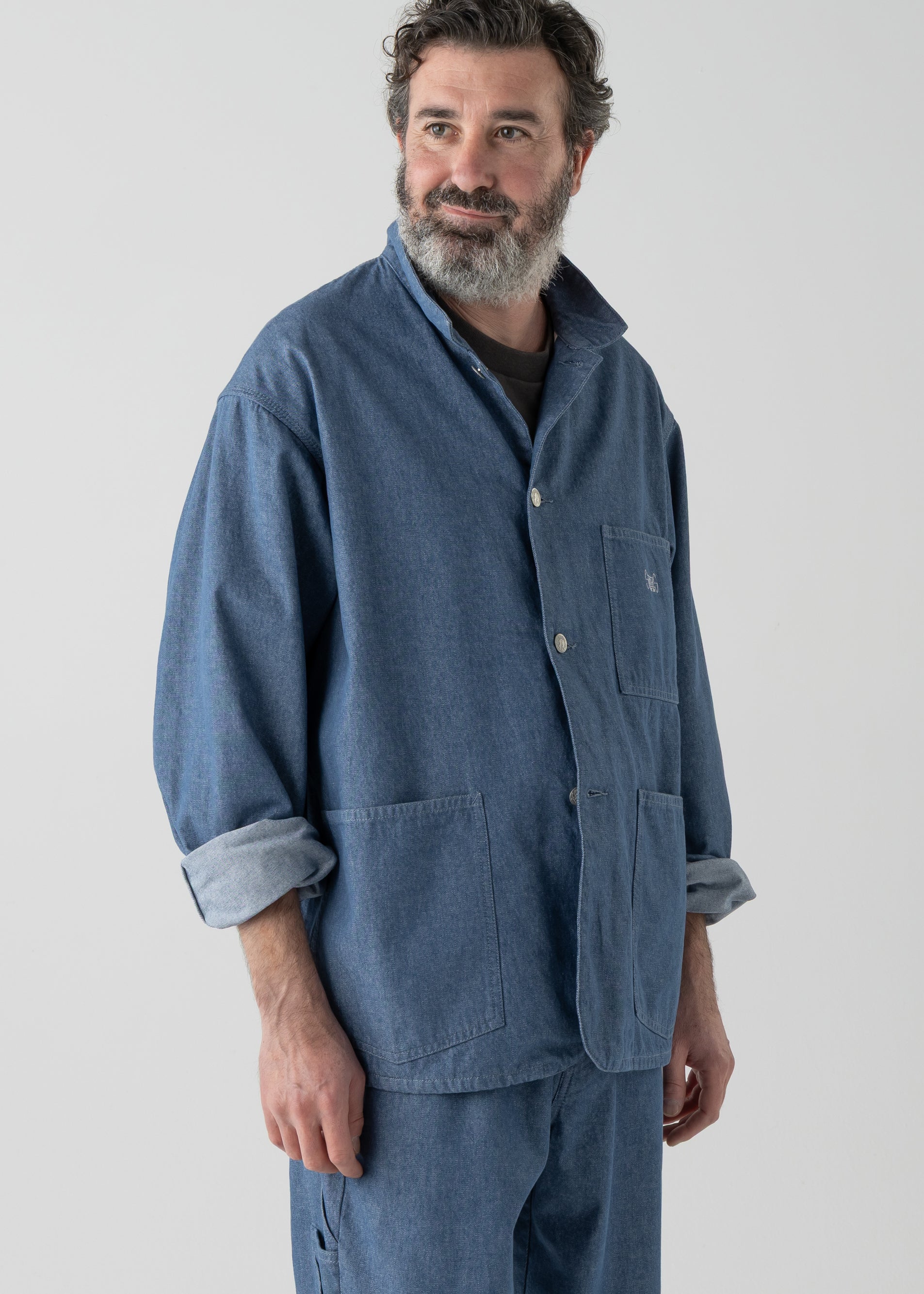 LES HALLES coverall / 10 oz. color denim [BLUE DENIM] – ER smith's
