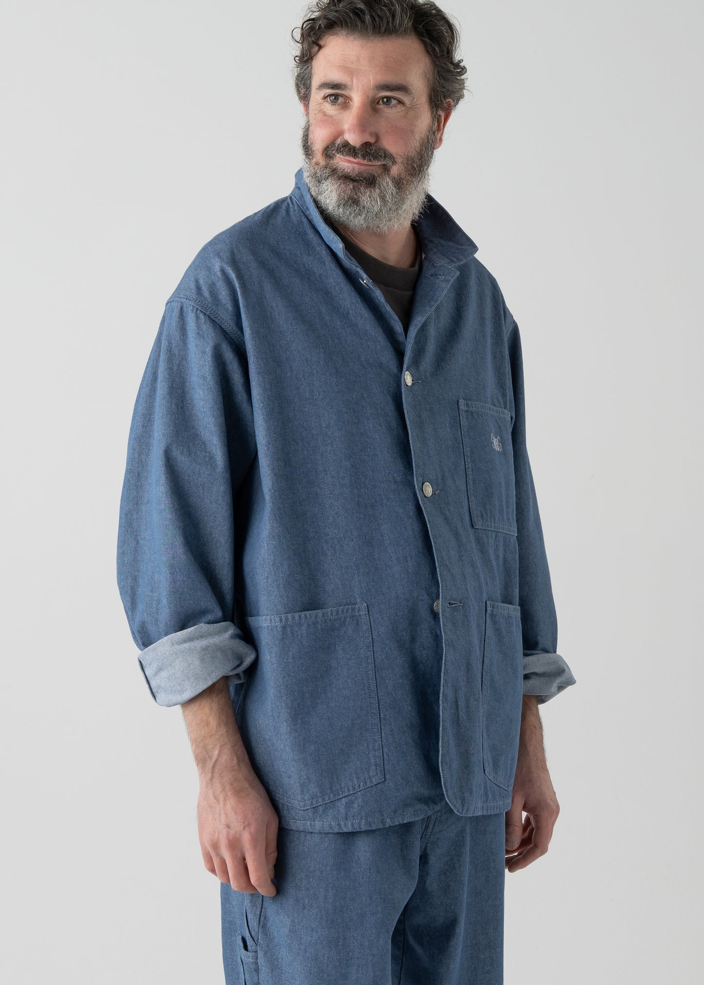 LES HALLES coverall / 10 oz. color denim  [BLUE DENIM]