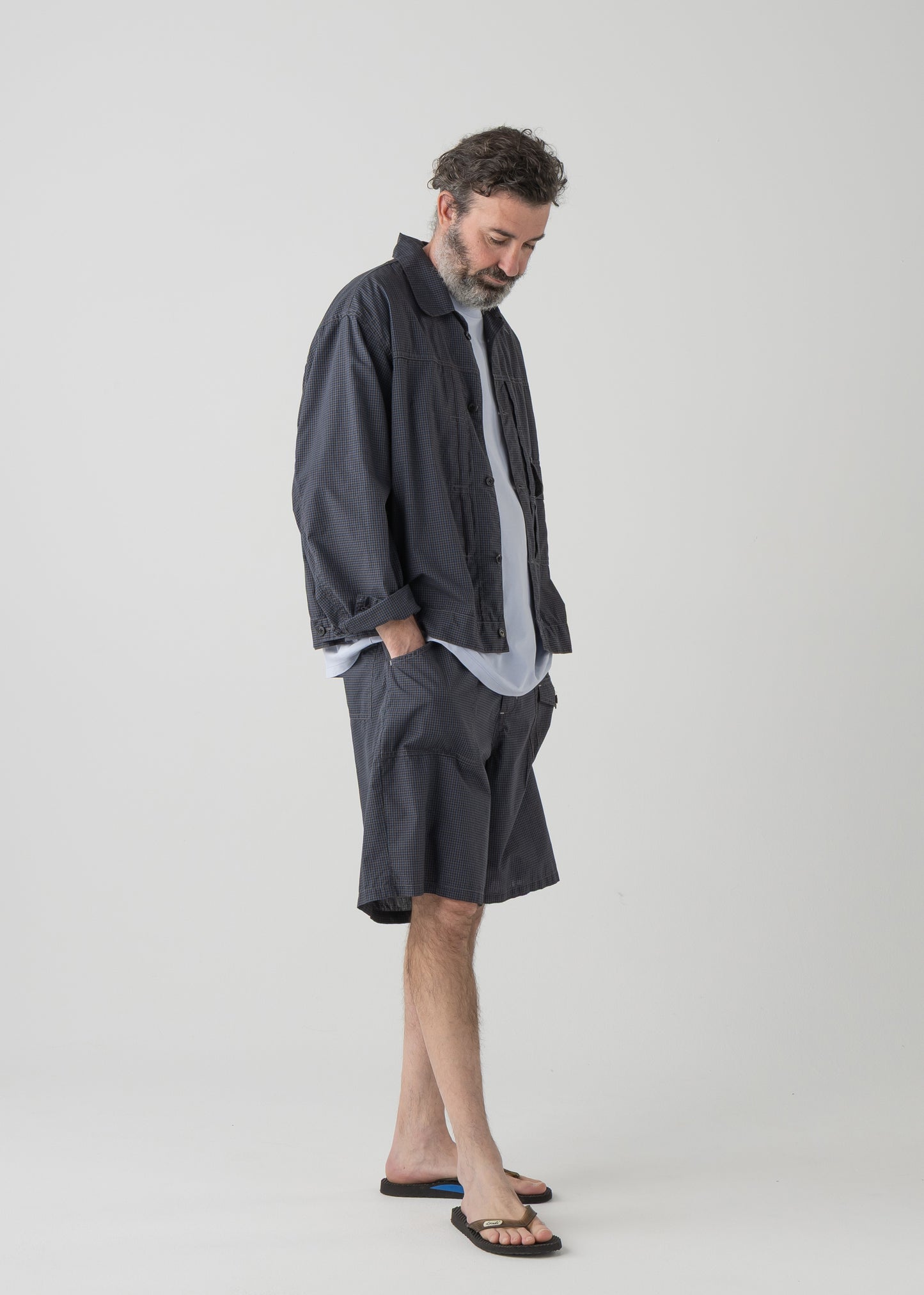 BROOKLYN trucker shirt jac / T/C American plaid [NAVY]