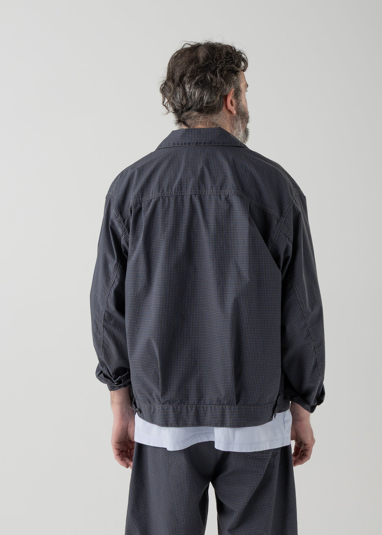 BROOKLYN trucker shirt jac / T/C American plaid [NAVY]