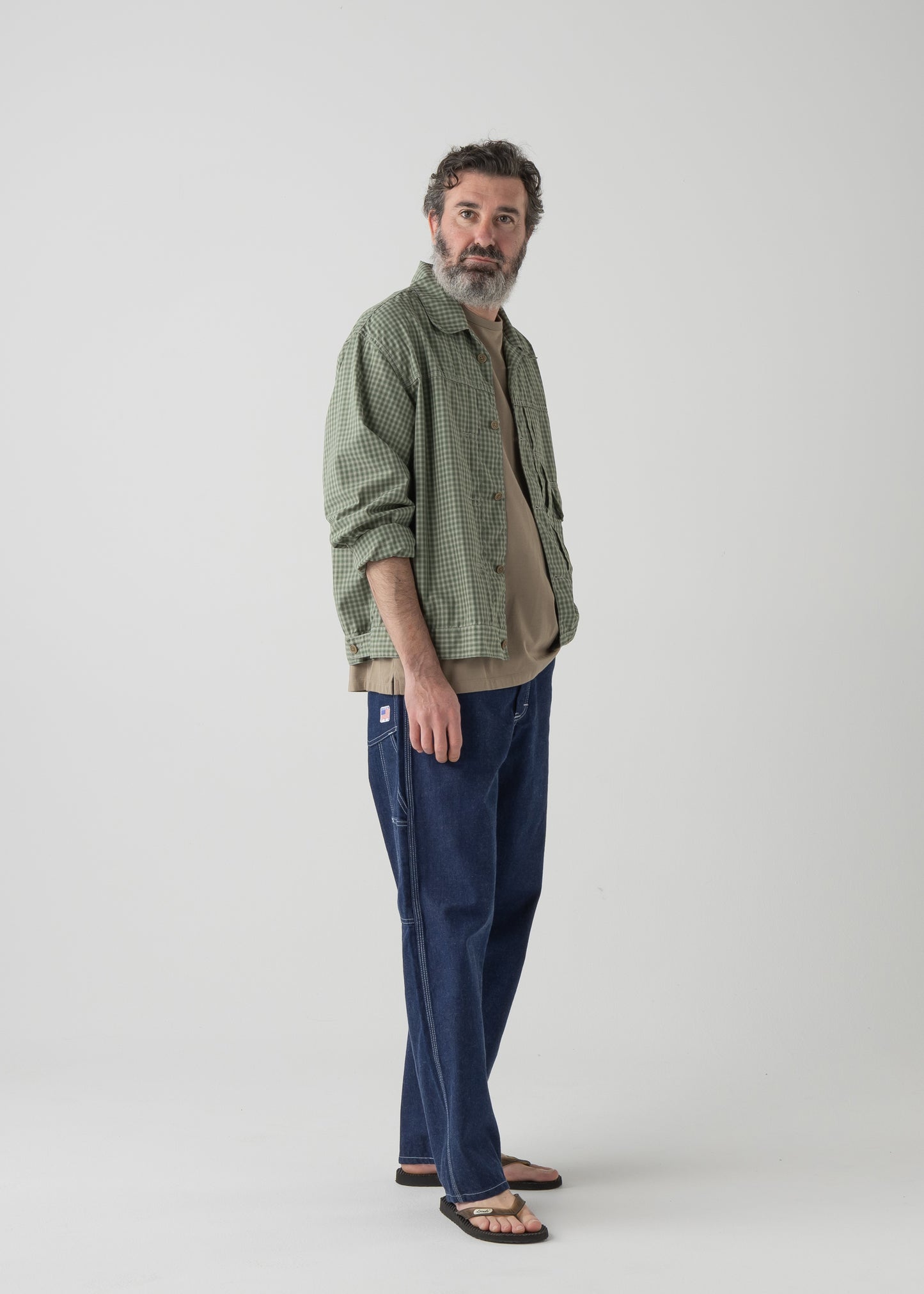 BROOKLYN trucker shirt jac / T/C American plaid [OLIVE]