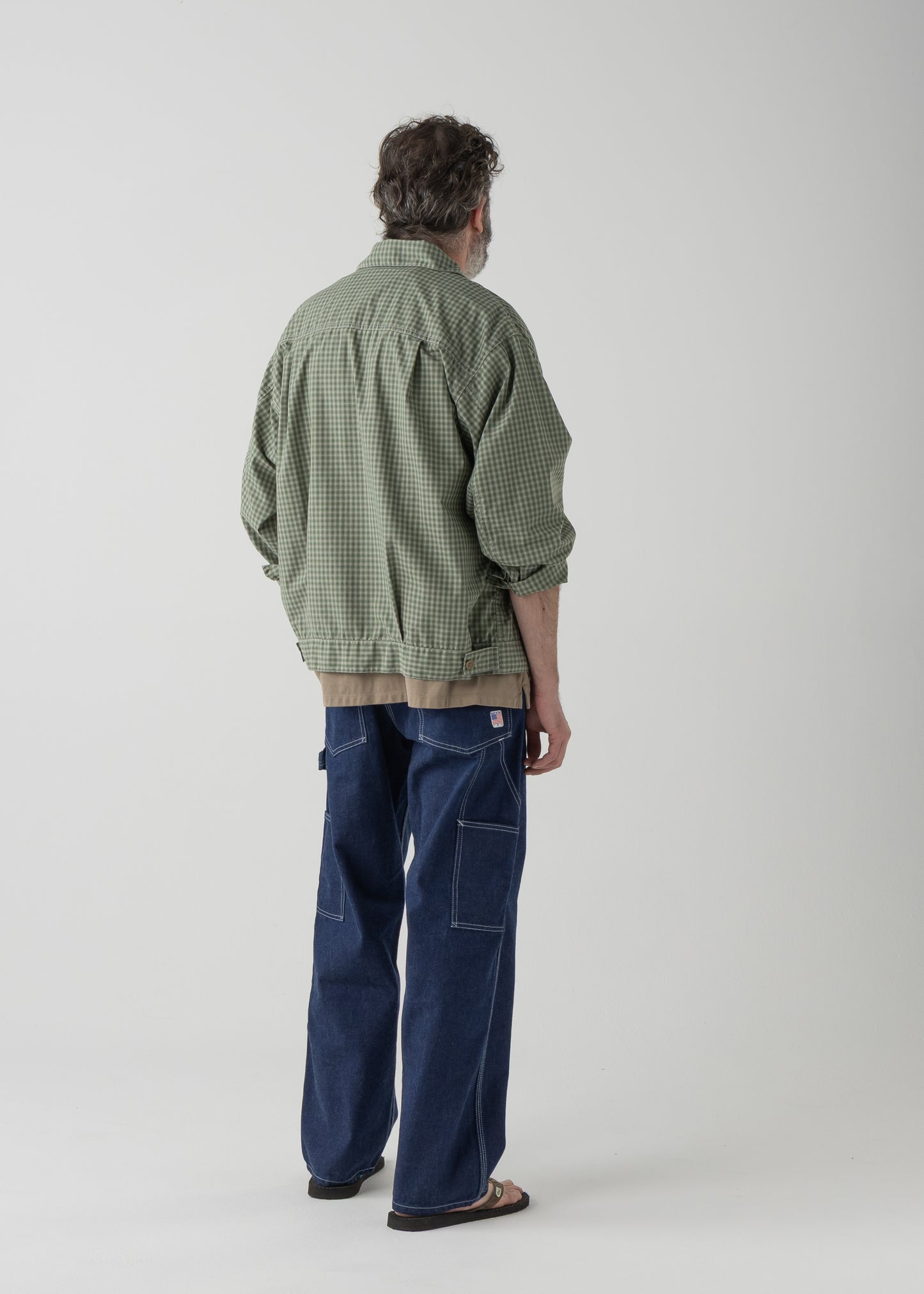 BROOKLYN trucker shirt jac / T/C American plaid [OLIVE]