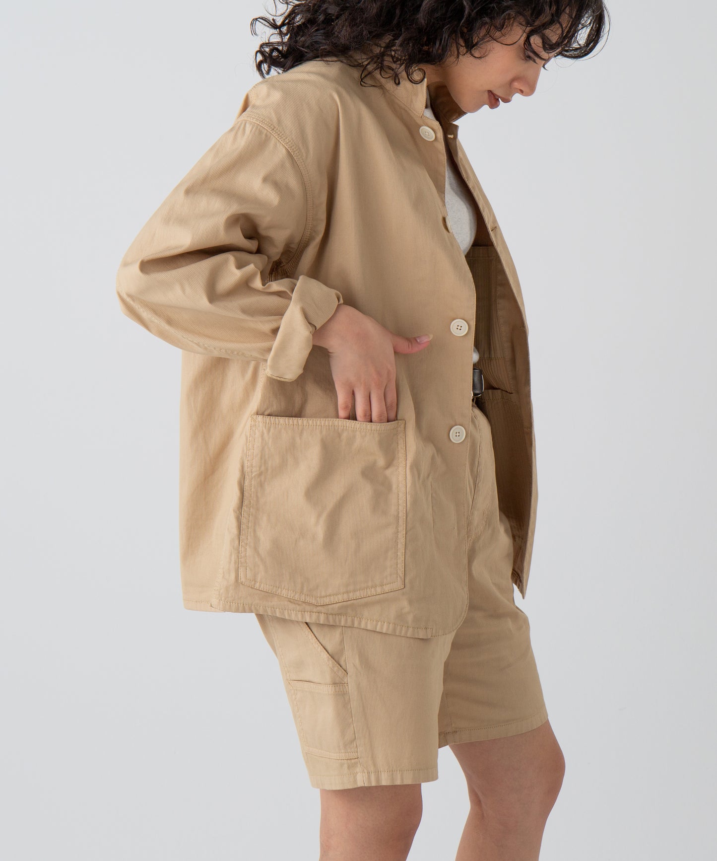 "LES HALLES" jacket / cotton cordlane  [BEIGE]