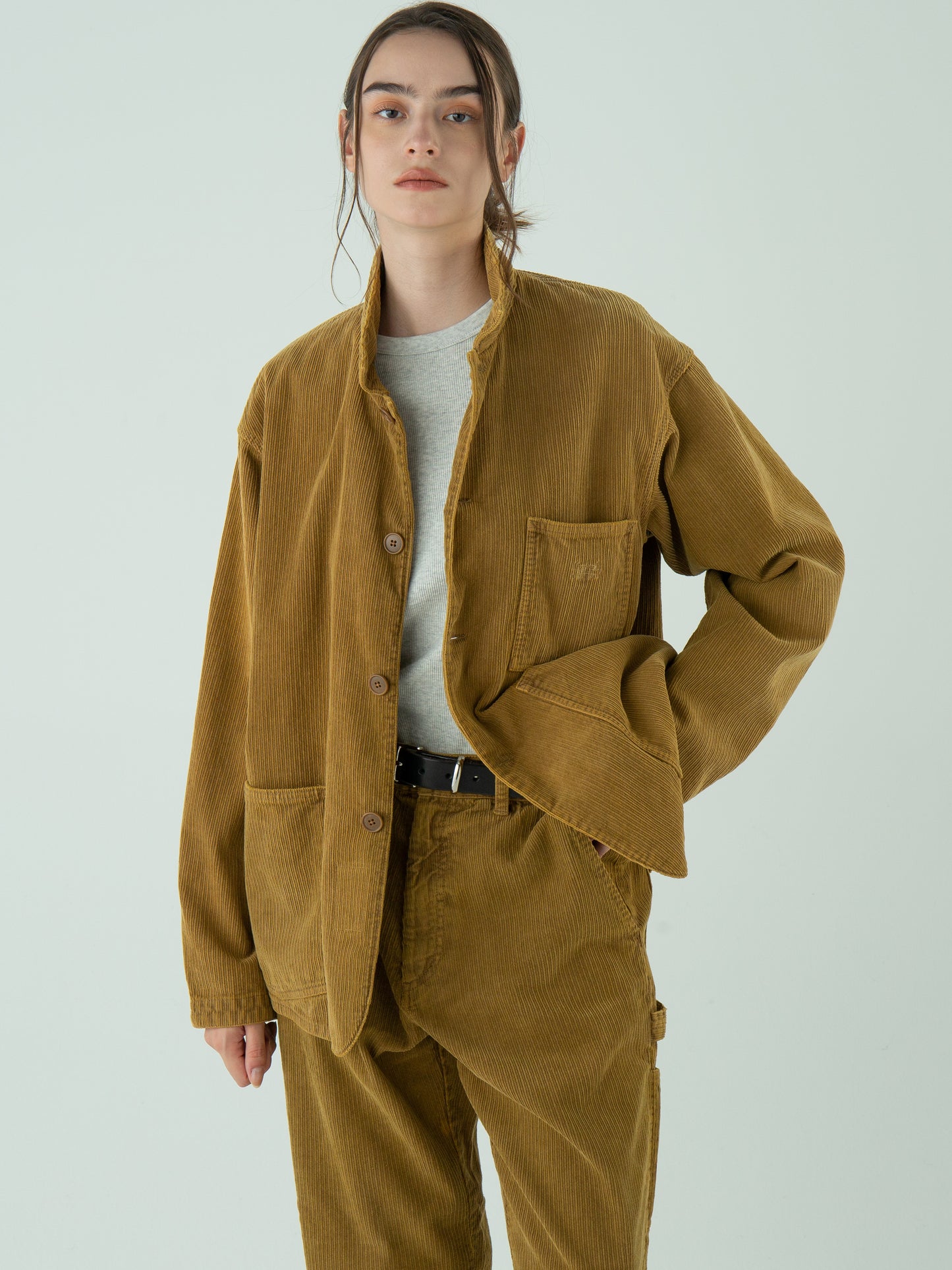 "LES HALLES" jacket /  uneven cord  [MOCHA]