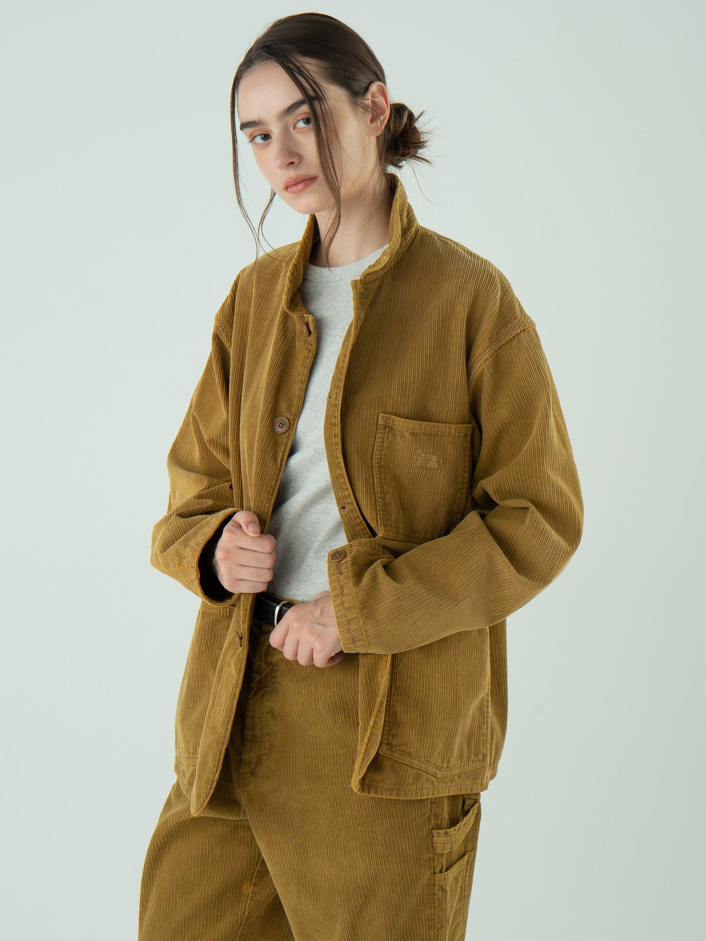 "LES HALLES" jacket /  uneven cord  [MOCHA]