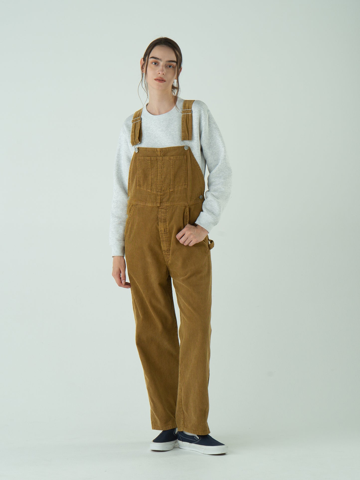 "LES HALLES" overall / uneven cord [MOCHA]