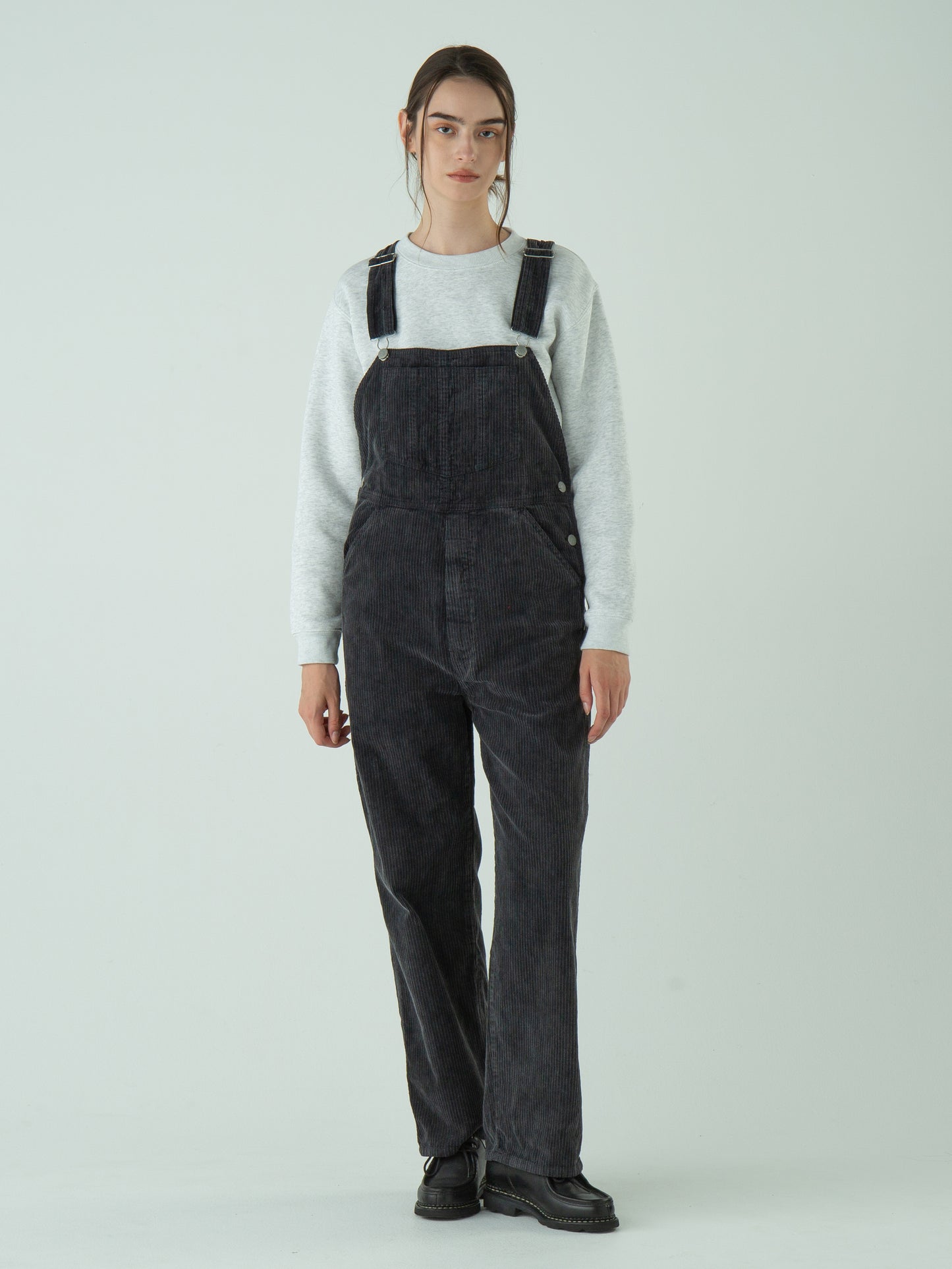 "LES HALLES" overall / uneven cord [NOIR]