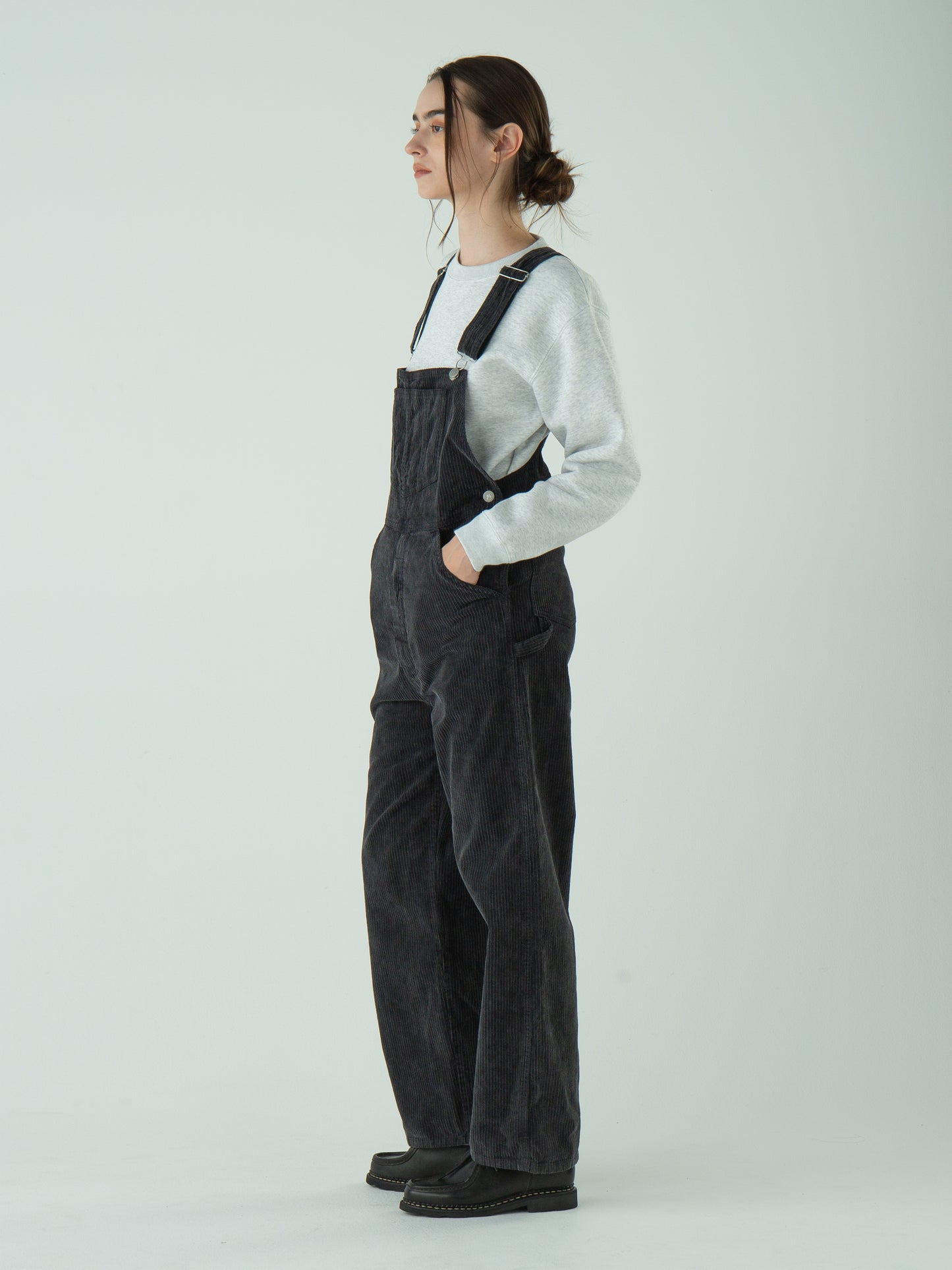 "LES HALLES" overall / uneven cord [NOIR]