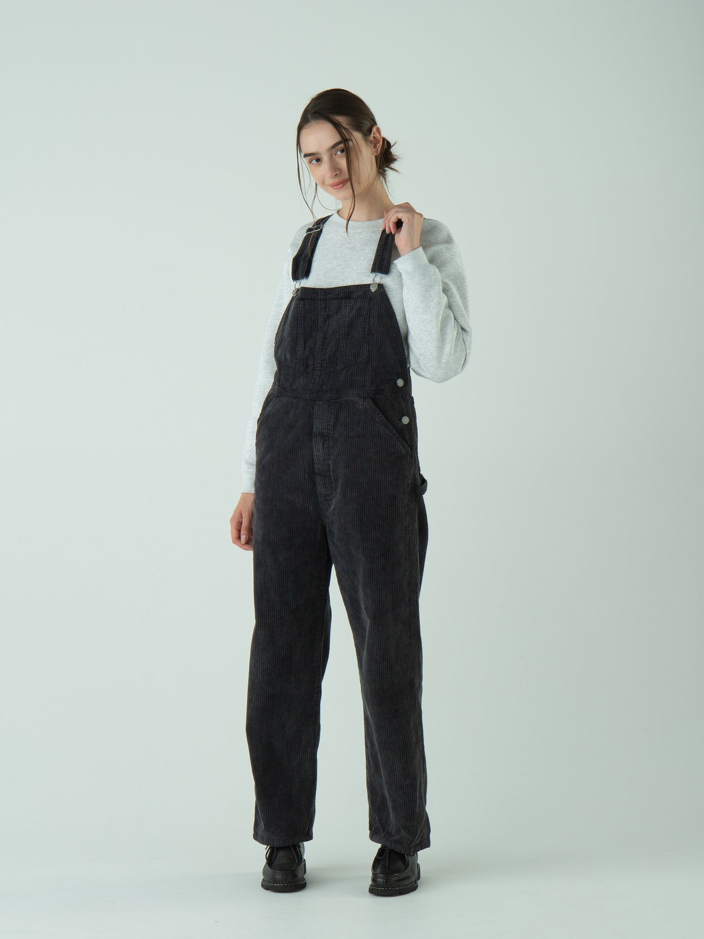 "LES HALLES" overall / uneven cord [NOIR]