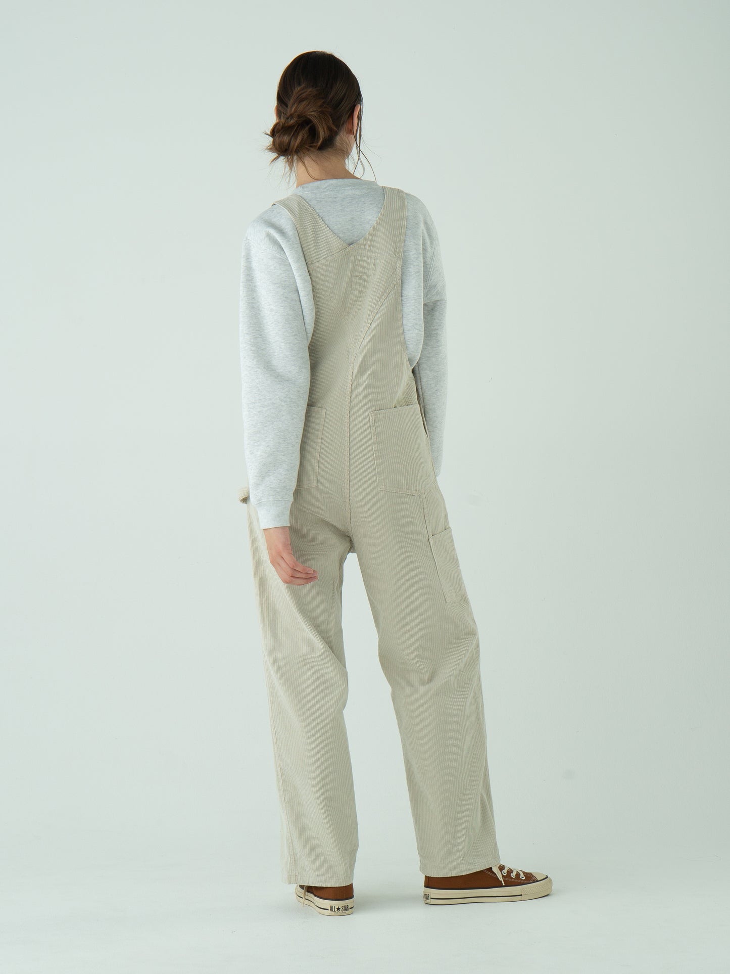 "LES HALLES" overall / uneven cord [STONE]
