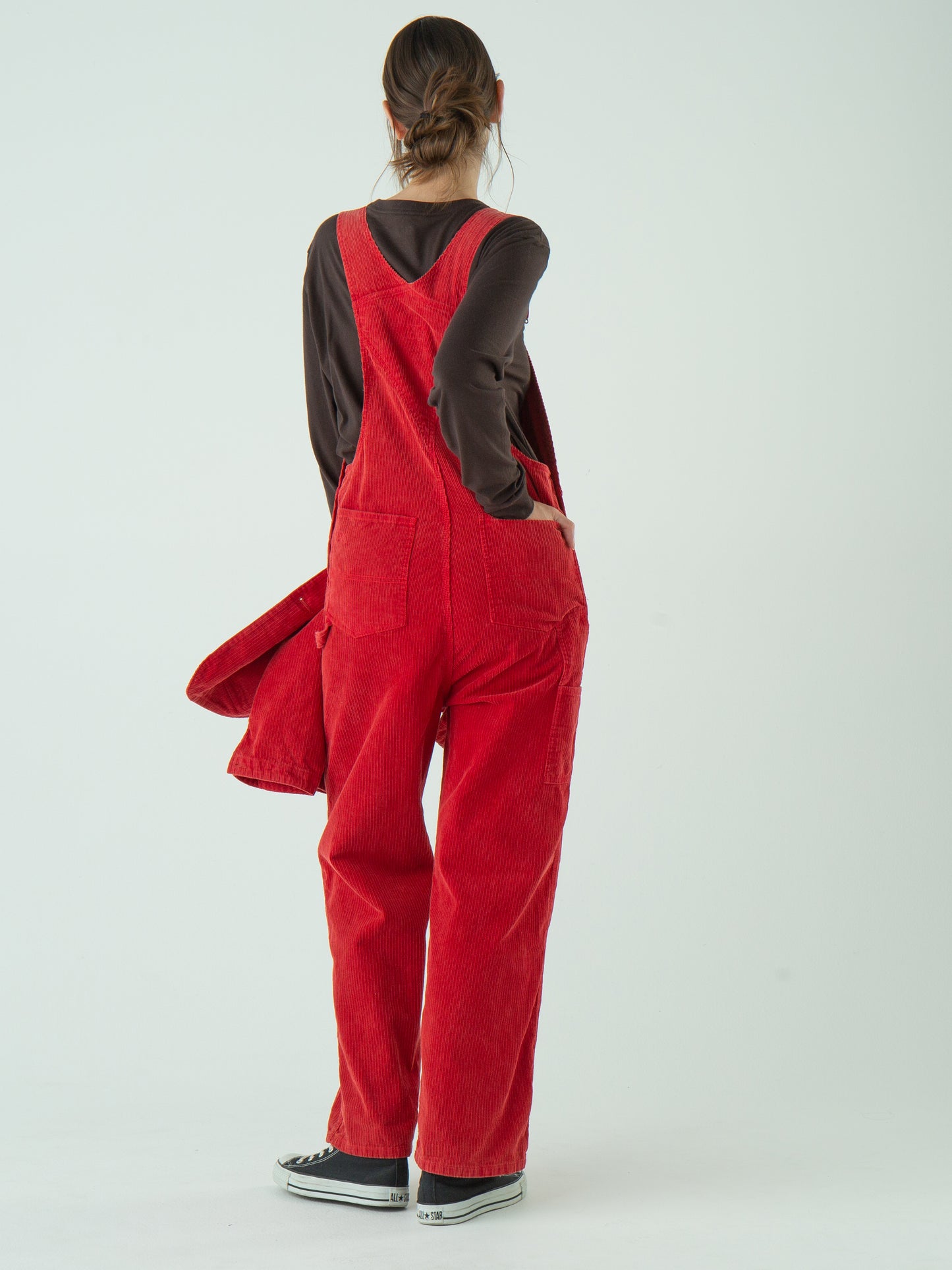"LES HALLES" overall / uneven cord [RED]