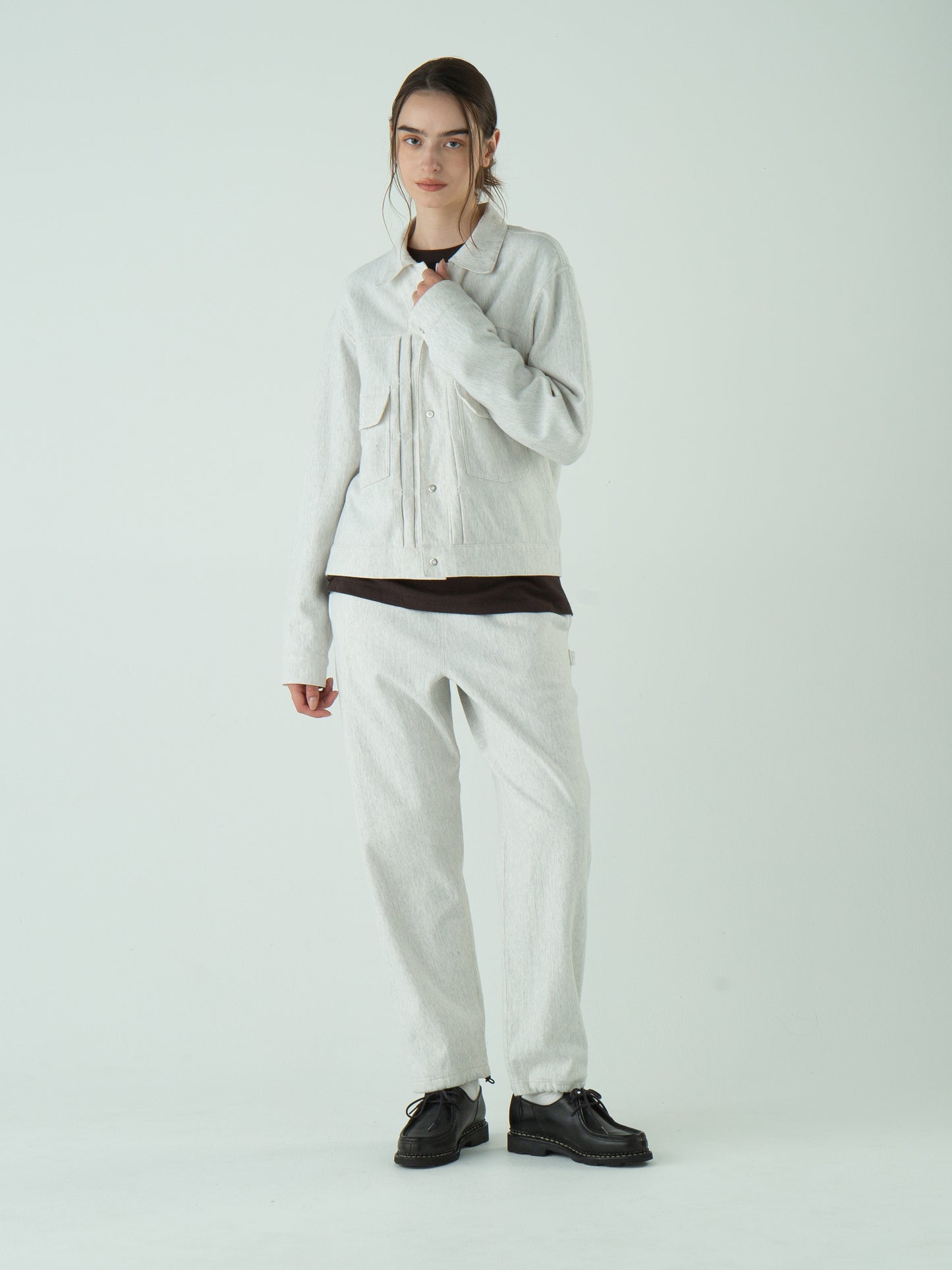 "LES HALLES" truck jersey pants / cotton vintage terry  [GREY HEATHER]