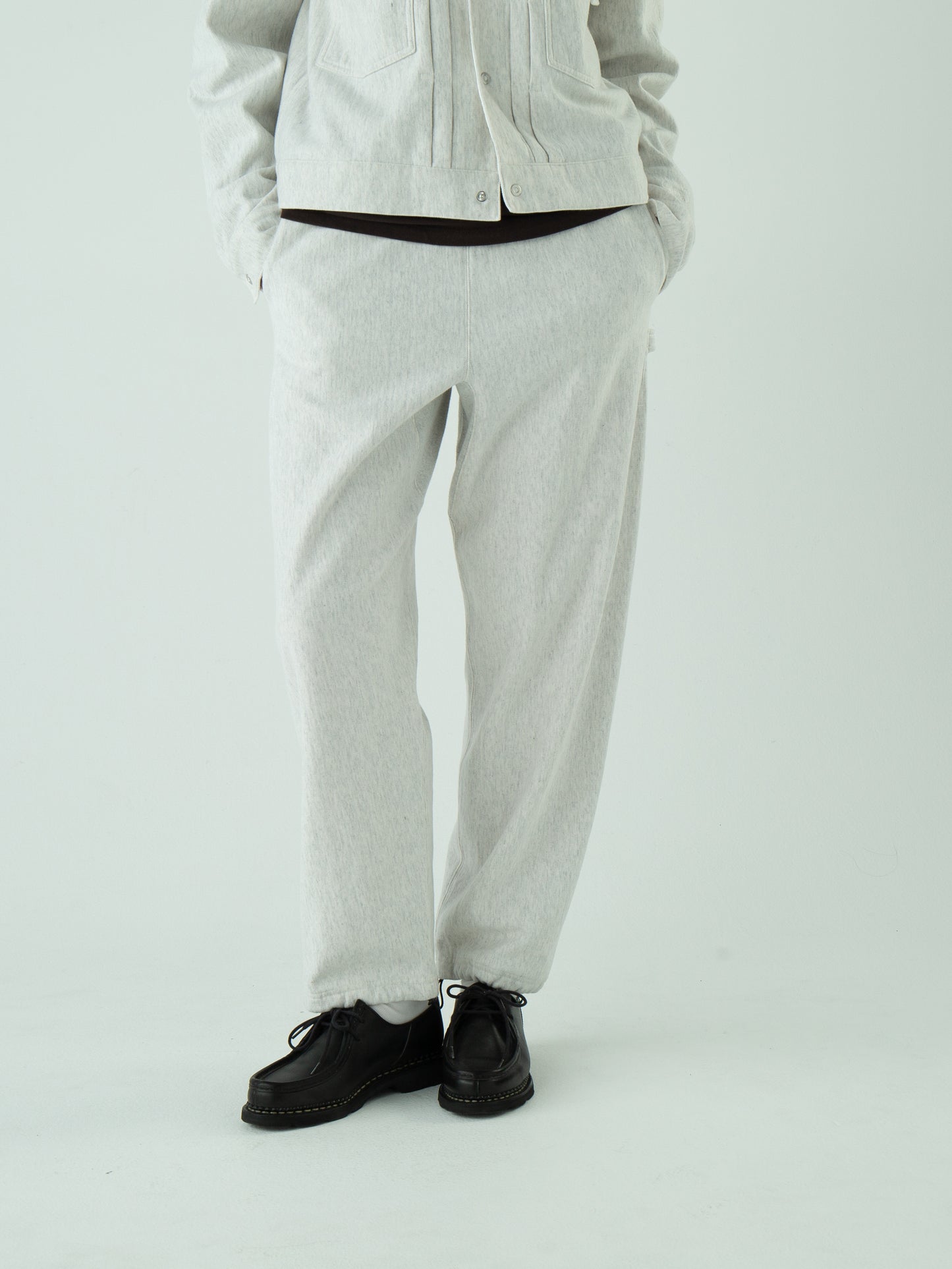 "LES HALLES" truck jersey pants / cotton vintage terry  [GREY HEATHER]