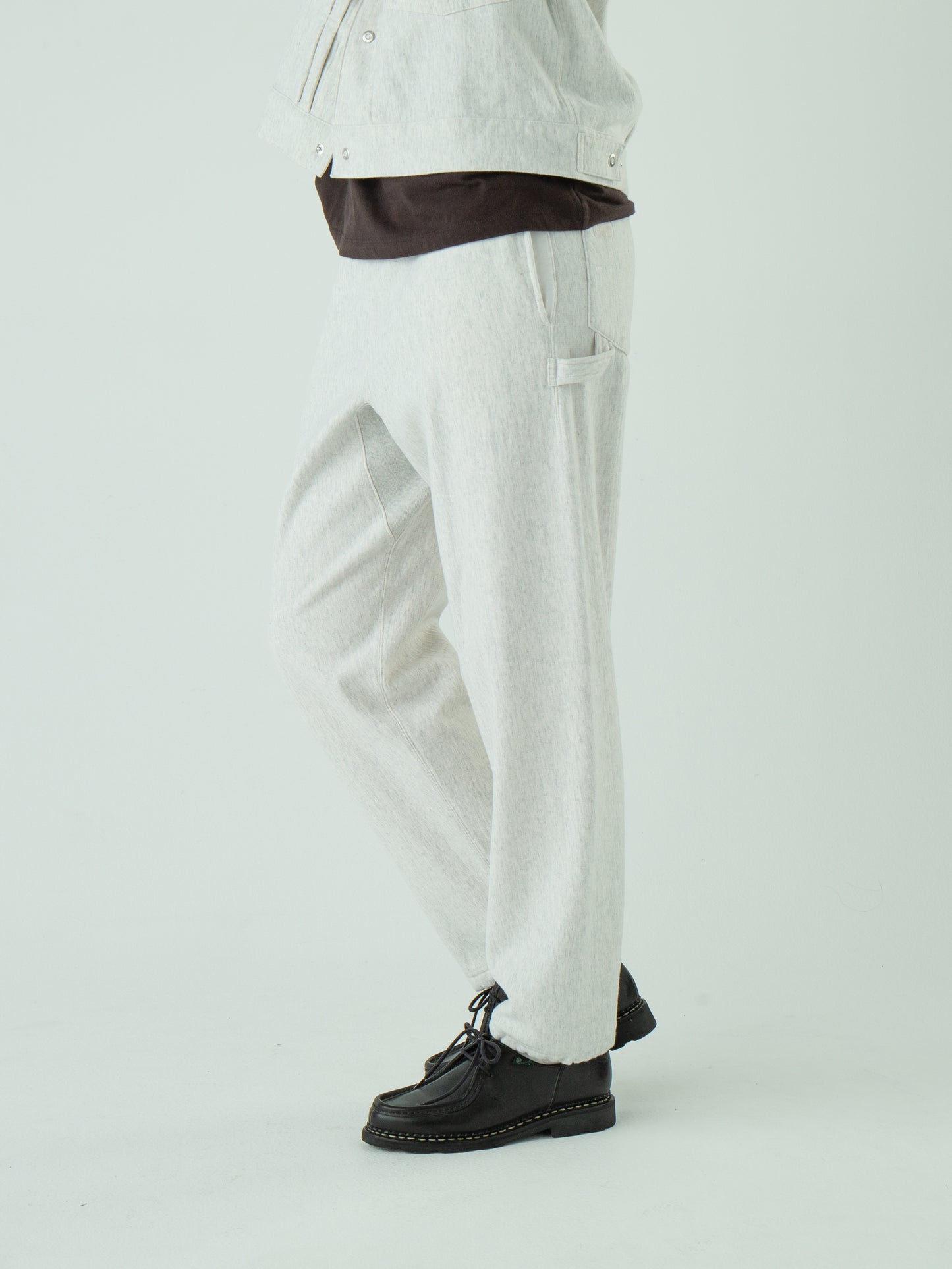 "LES HALLES" truck jersey pants / cotton vintage terry  [GREY HEATHER]