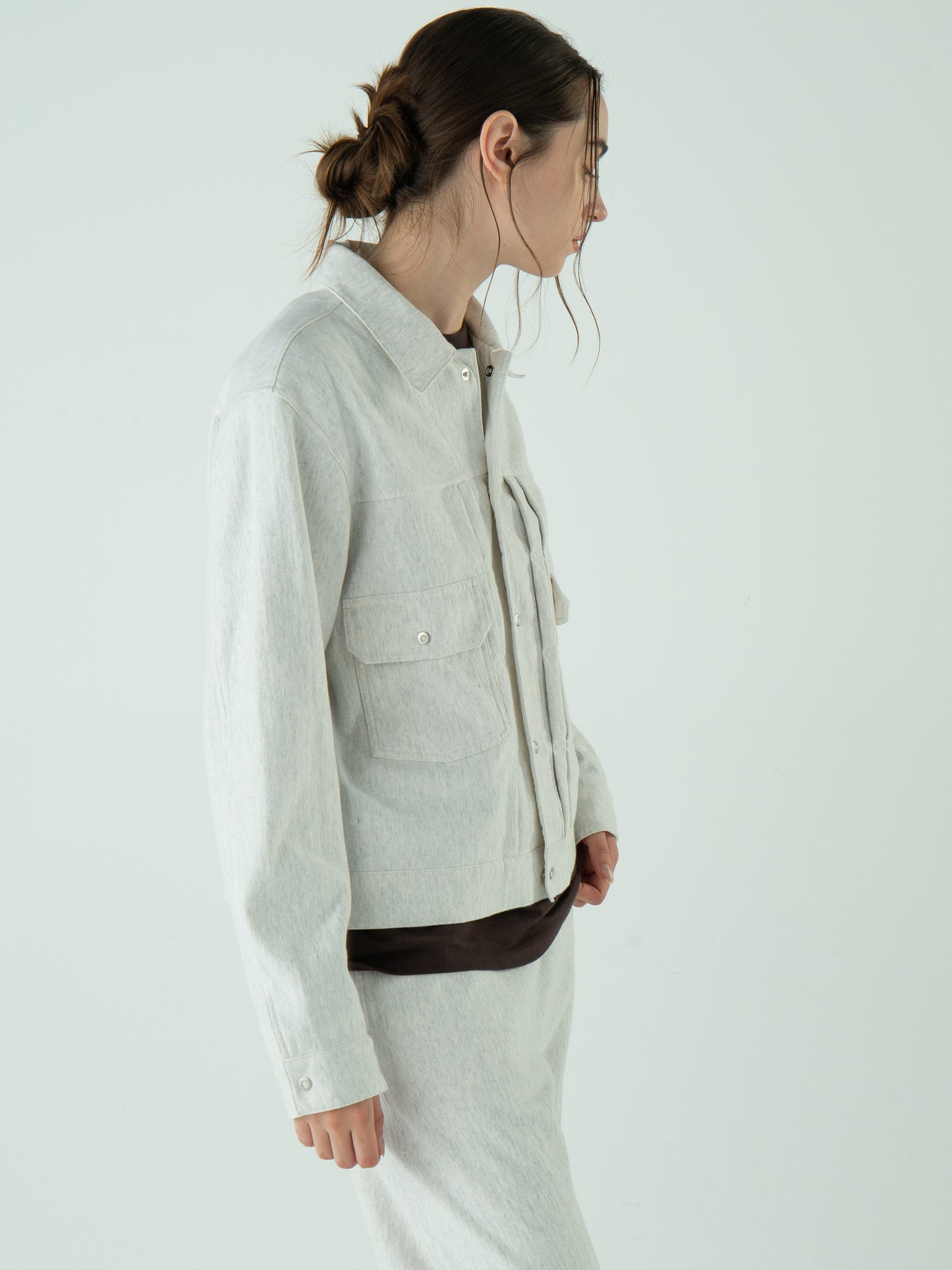 "LES HALLES" truck sweat / cotton vintage terry  [GREY HEATHER]