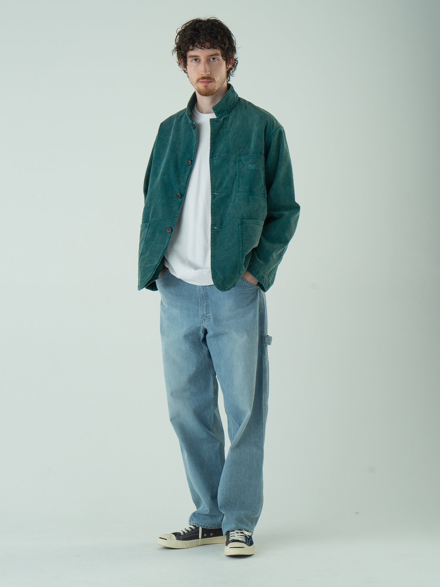 "LES HALLES" jacket /  uneven cord  [JADE]