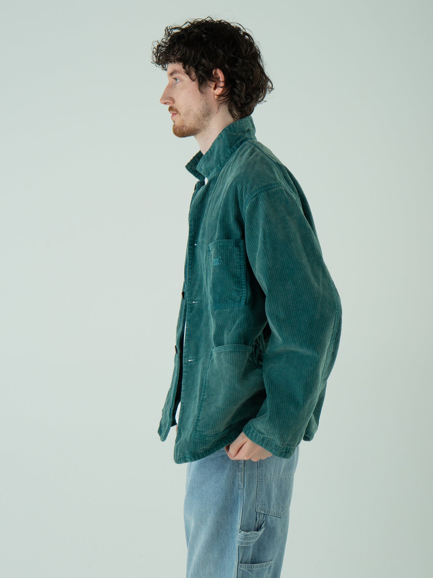 "LES HALLES" jacket /  uneven cord  [JADE]