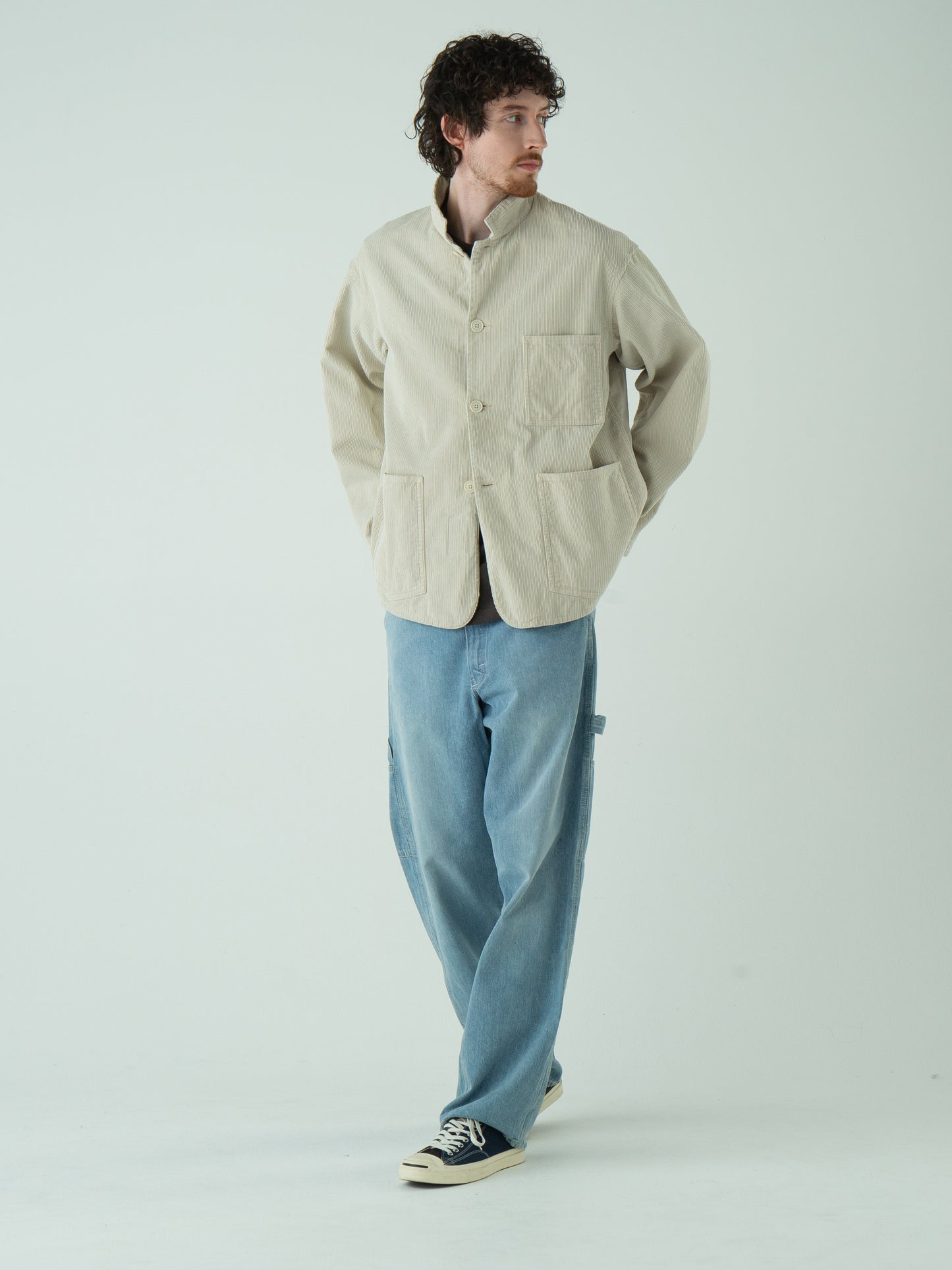 "LES HALLES" jacket /  uneven cord  [STONE]
