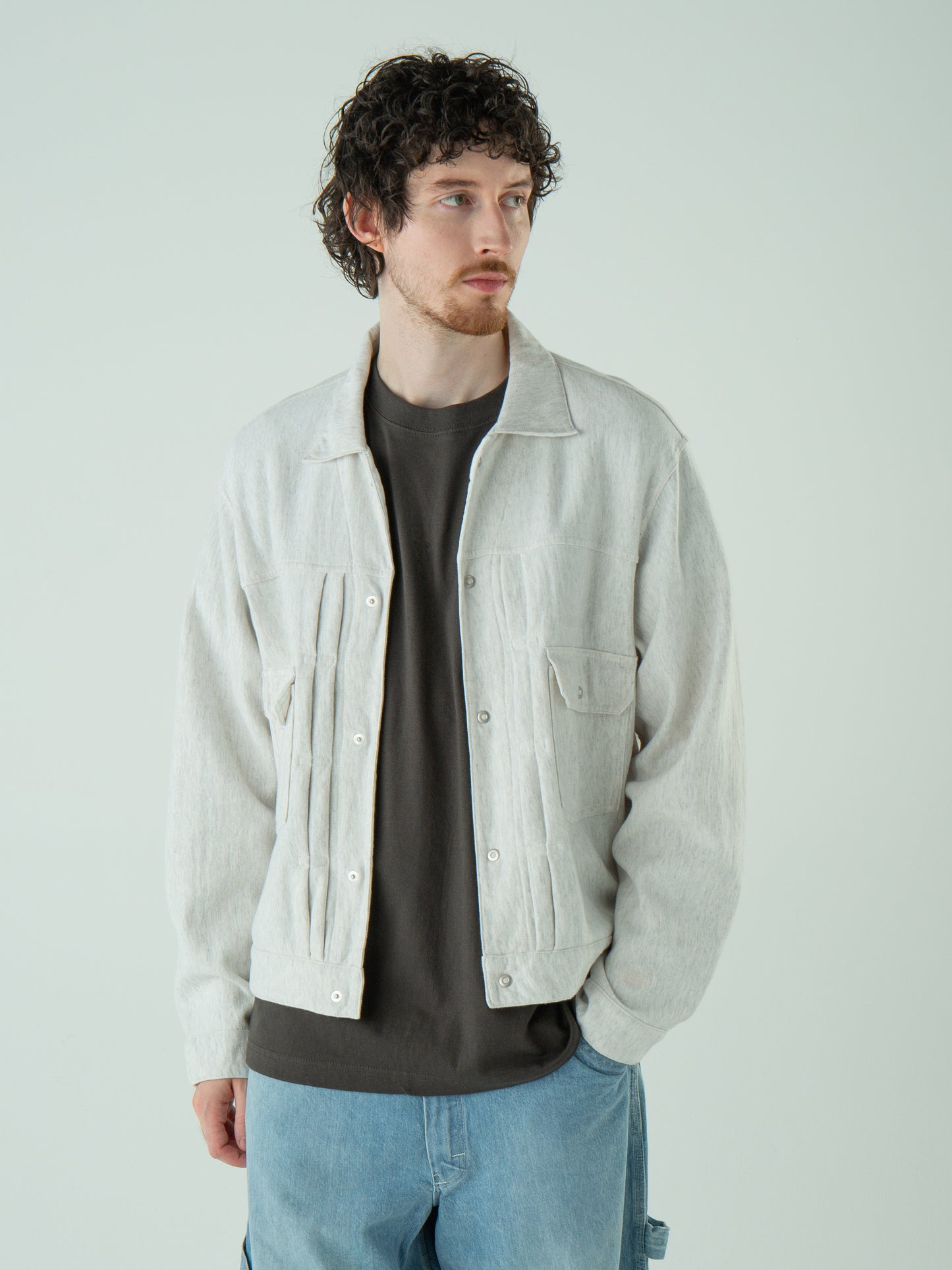 "LES HALLES" truck sweat / cotton vintage terry  [GREY HEATHER]