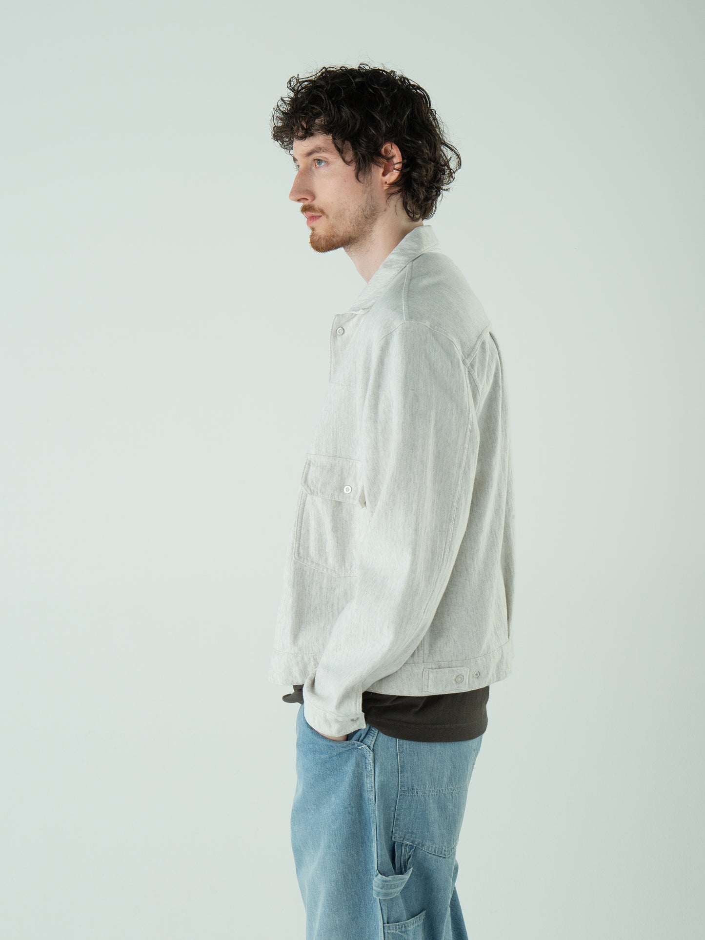 "LES HALLES" truck sweat / cotton vintage terry  [GREY HEATHER]