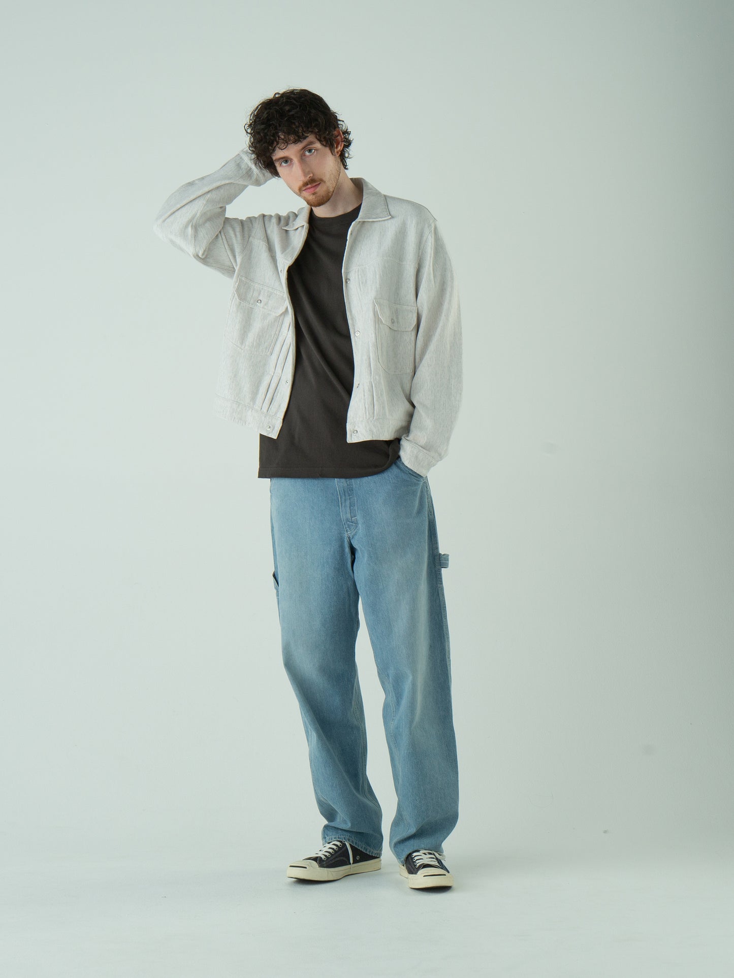 "LES HALLES" truck sweat / cotton vintage terry  [GREY HEATHER]