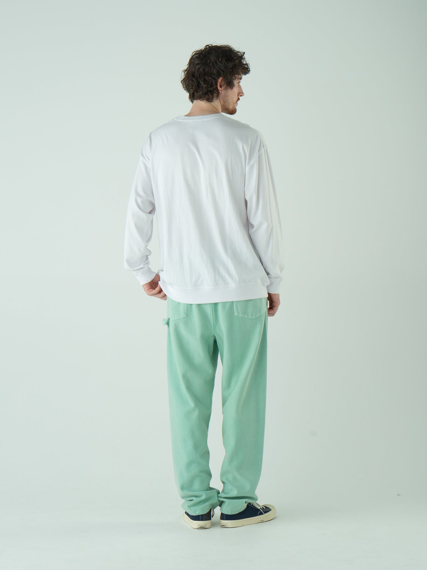 "LES HALLES" truck jersey pants / cotton vintage terry  [EMELARD]