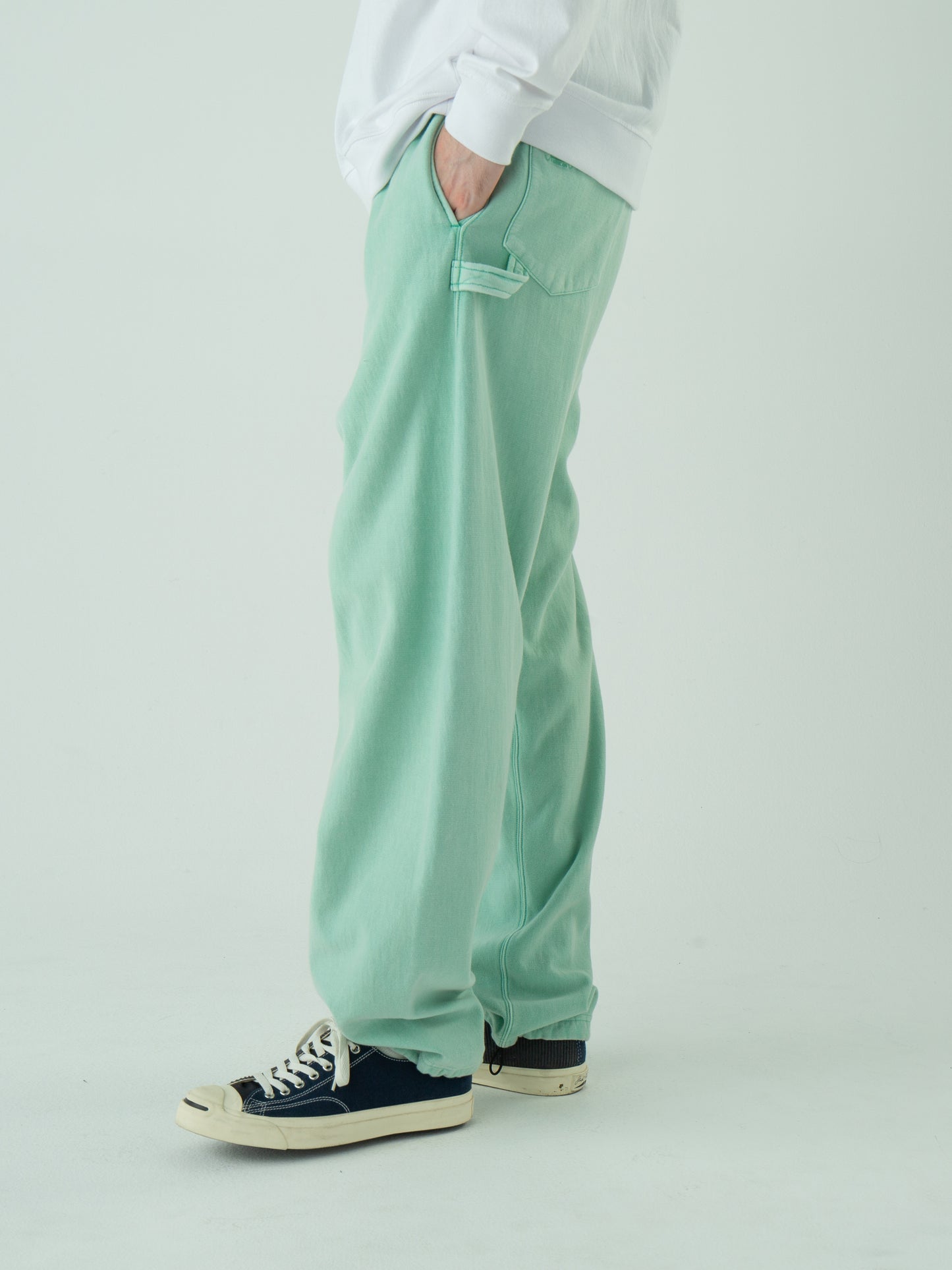 "LES HALLES" truck jersey pants / cotton vintage terry  [EMELARD]