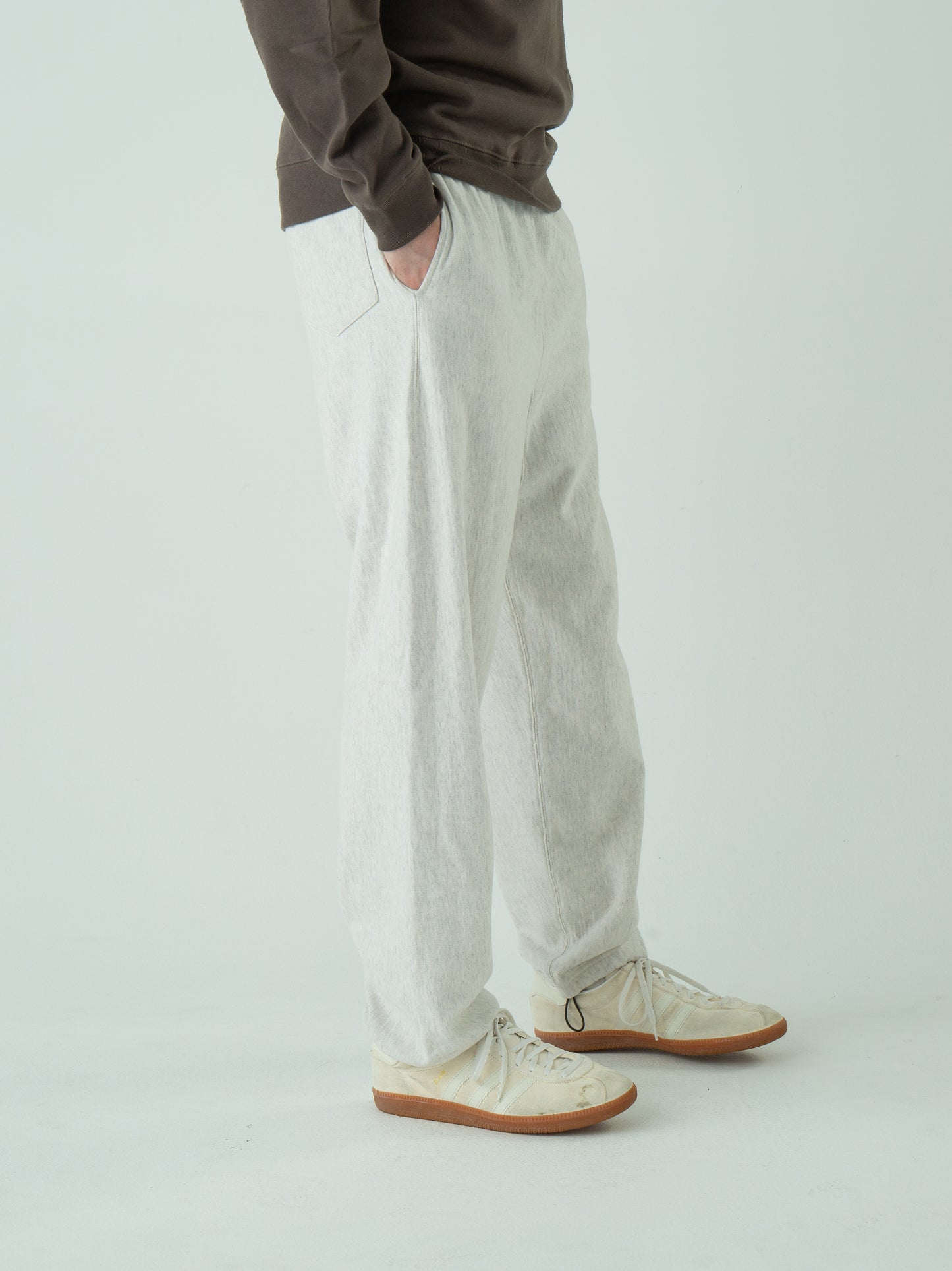 "LES HALLES" truck jersey pants / cotton vintage terry  [GREY HEATHER]