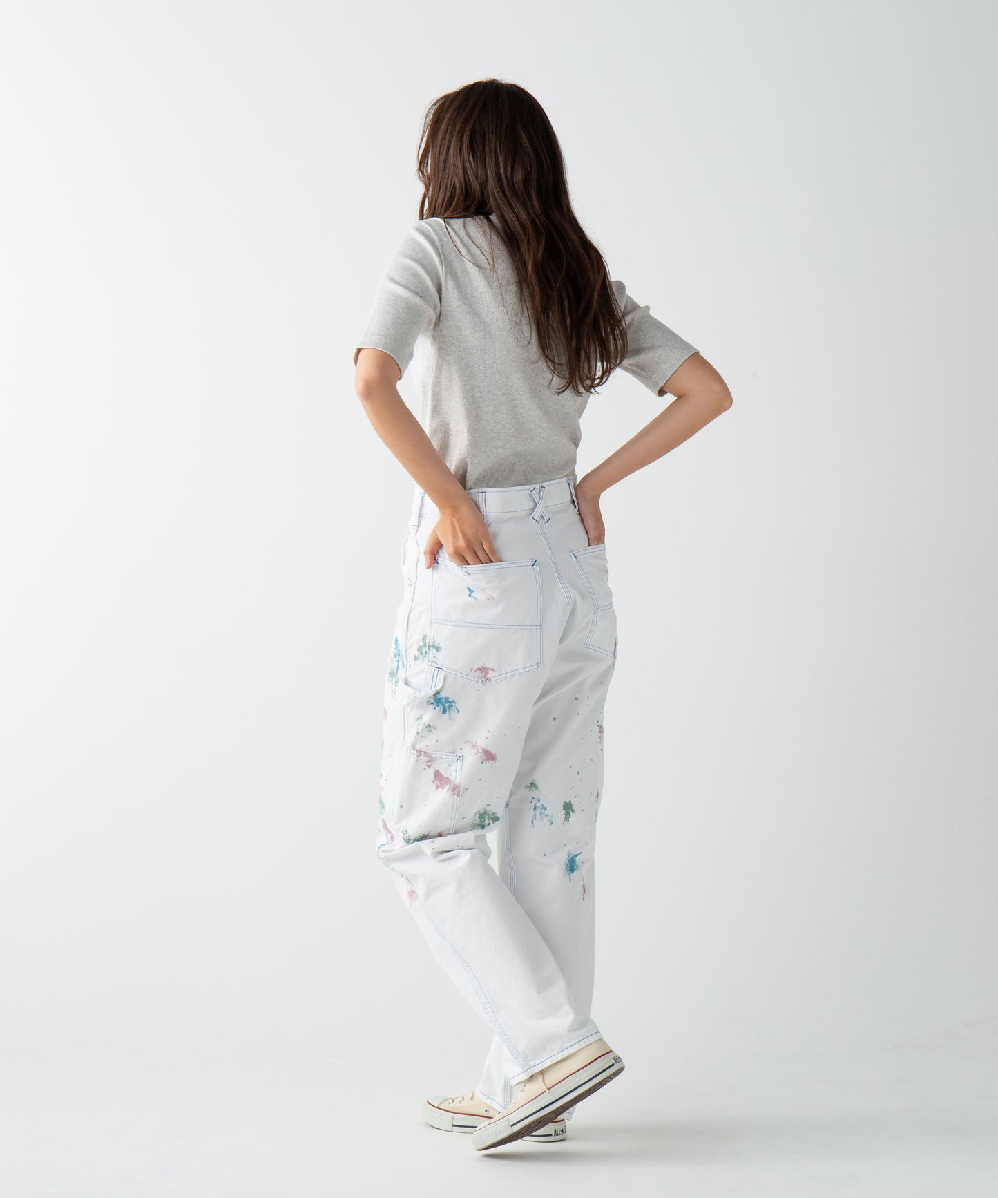 CHARIE PANTS THE ORIGINAL / VINTAGE WASH w PAINT / WHITE PAINT