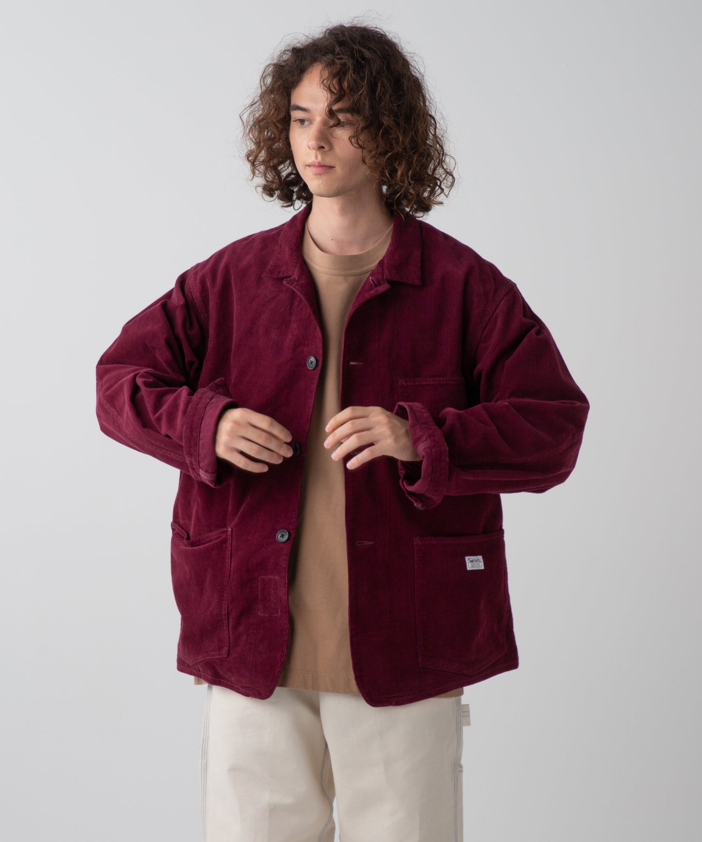 LES HALLES chore jacket / 14W corduroy  [bordeaux]