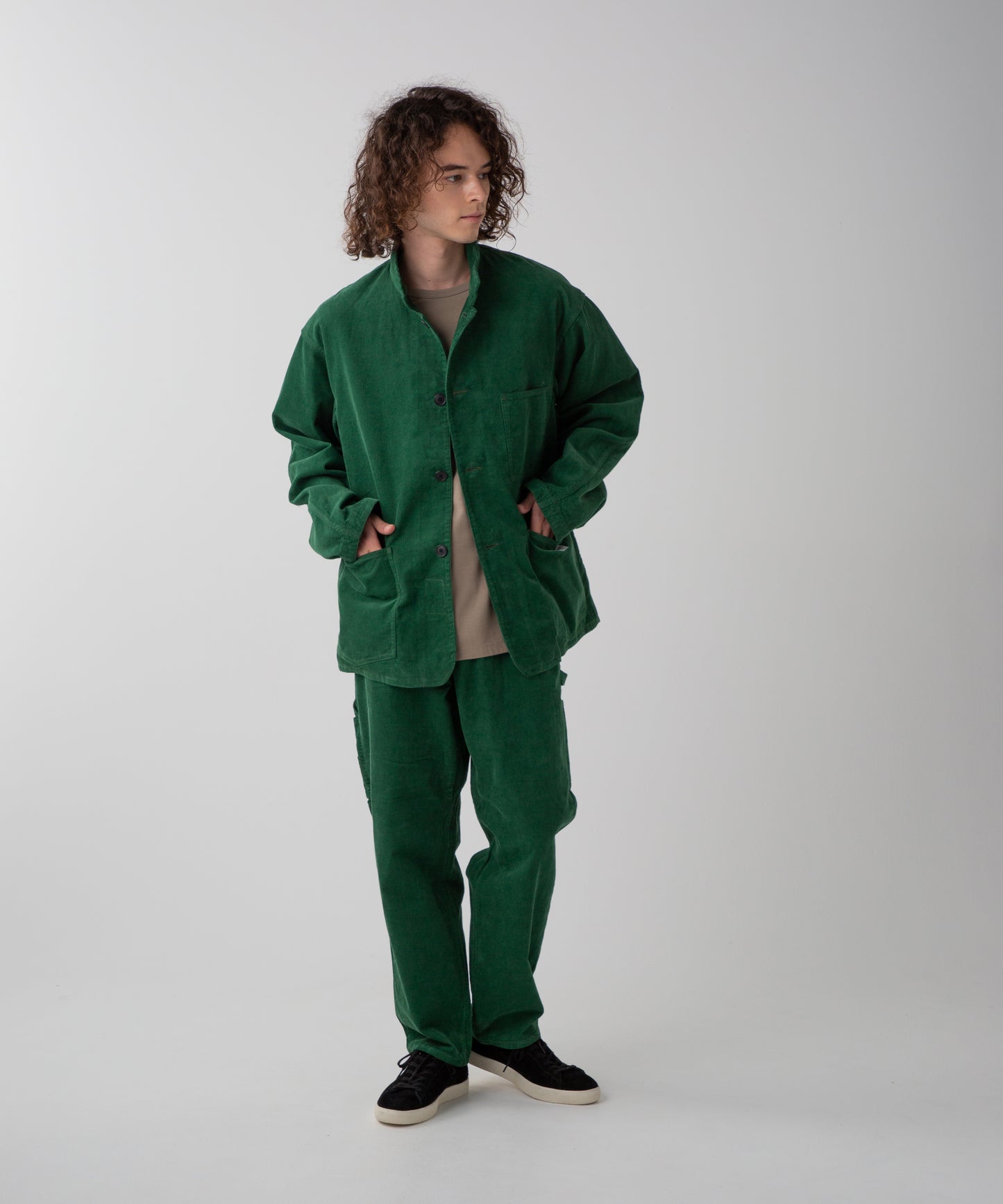 LES HALLES chore jacket / 14W corduroy  [green]