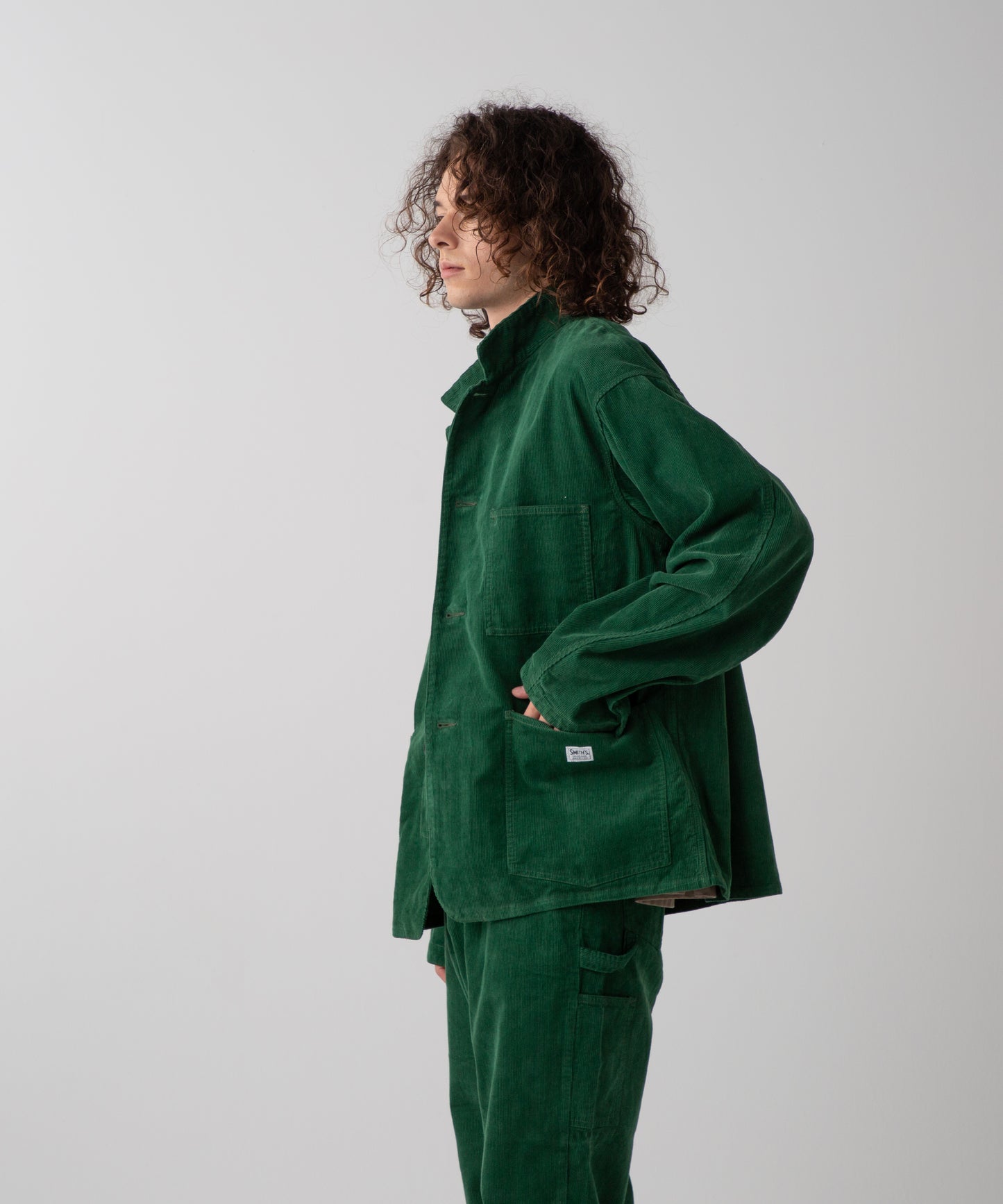 LES HALLES chore jacket / 14W corduroy  [green]